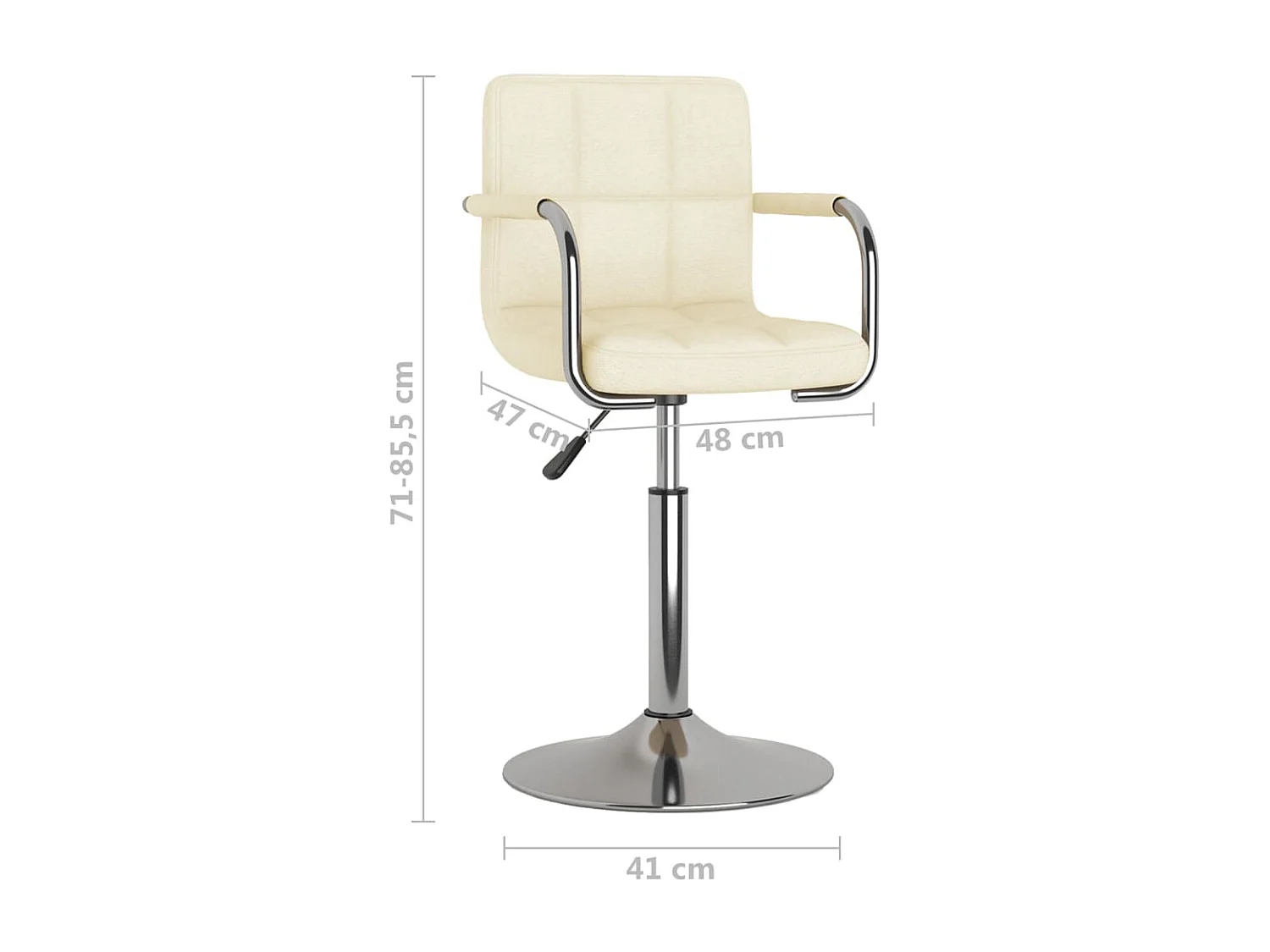 Chaise de salle à manger Crème Tissu 3