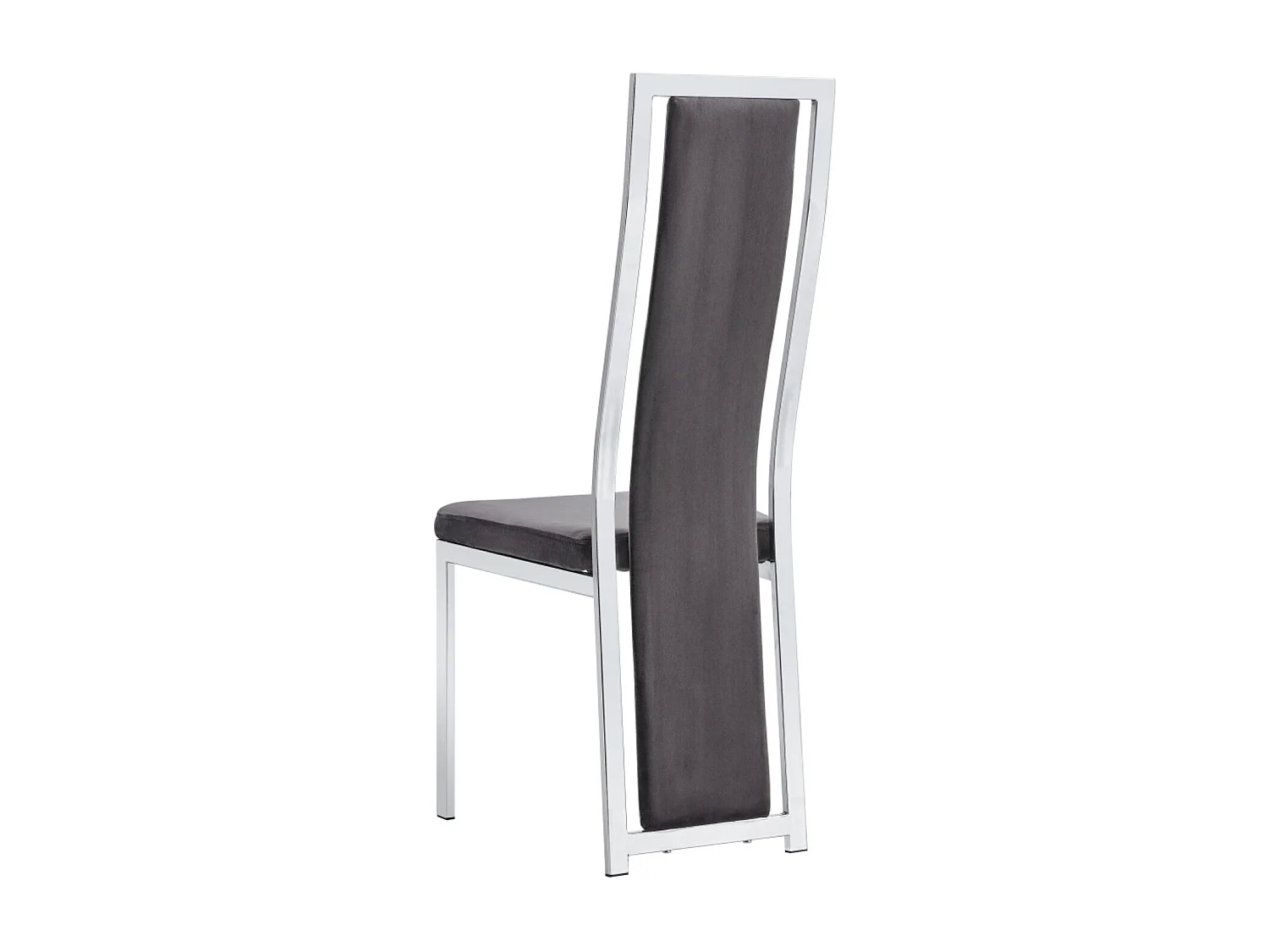 Chaise design velours et acier chromé Milana - Lot de 6-Gris foncé