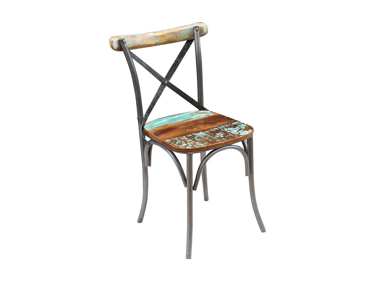 Chaise de salle à manger 4 pc Bois de récupération solide 2