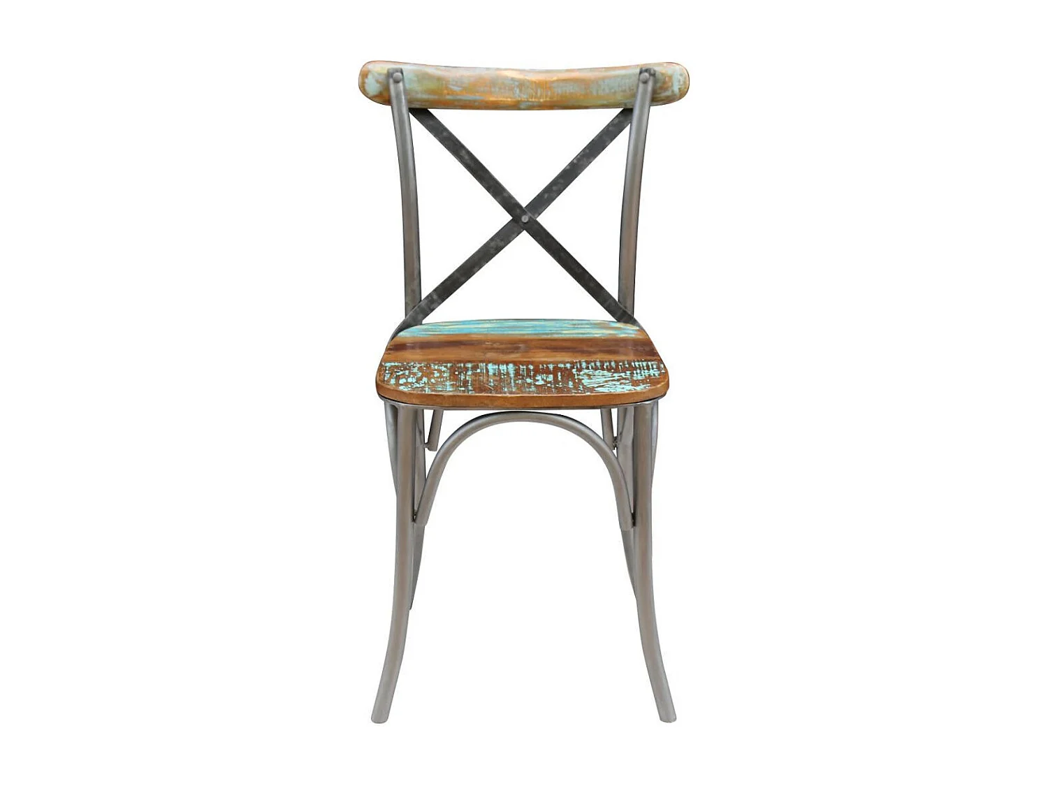 Chaise de salle à manger 4 pc Bois de récupération solide 2