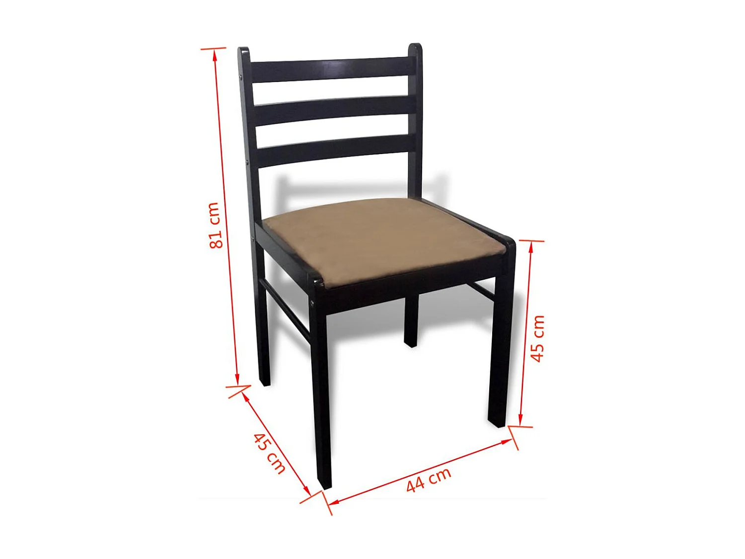 Chaise hévéa massif marron et aise tissu Yano - Lot de 6