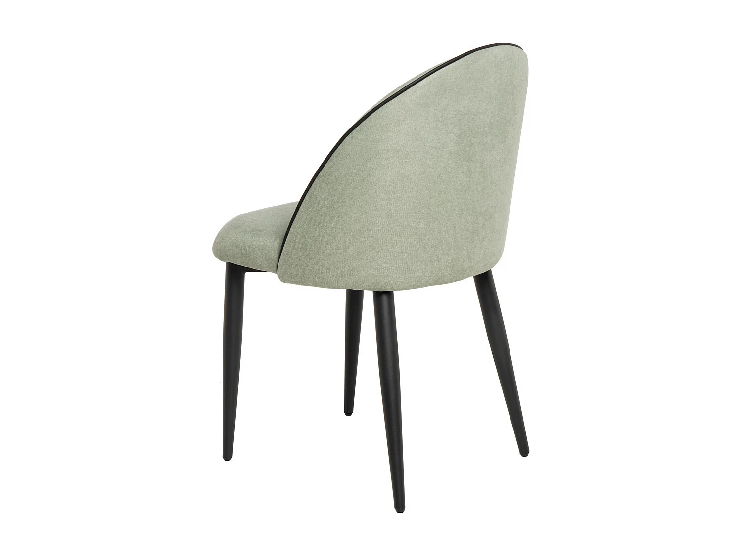 Chaise en velours confortable avec pied en métal noir Brika – Style moderne-Vert céladon