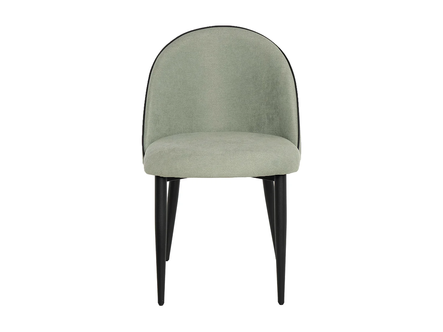 Chaise en velours confortable avec pied en métal noir Brika – Style moderne-Vert céladon
