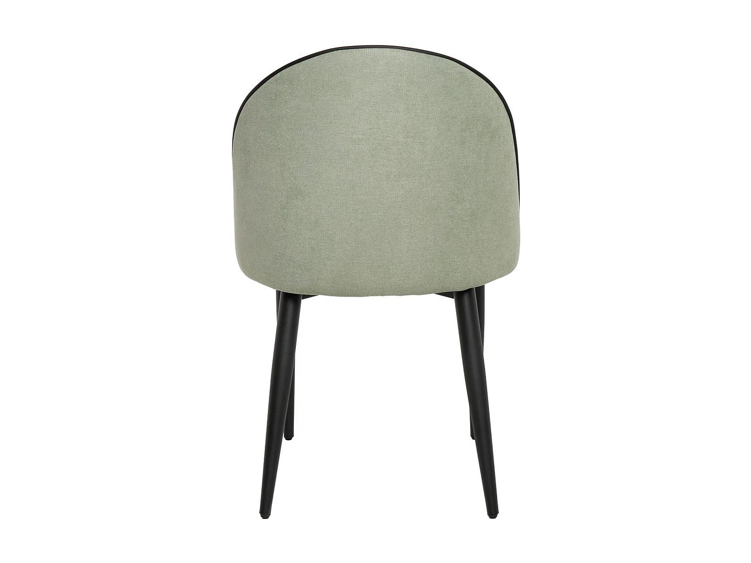Chaise en velours confortable avec pied en métal noir Brika – Style moderne-Vert céladon