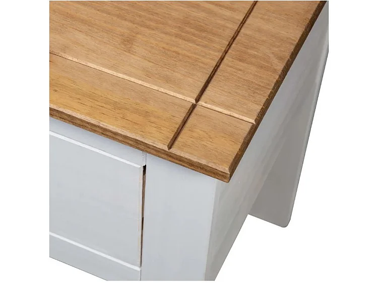 Table de chevet 1 tiroir pin massif blanc et clair Iris