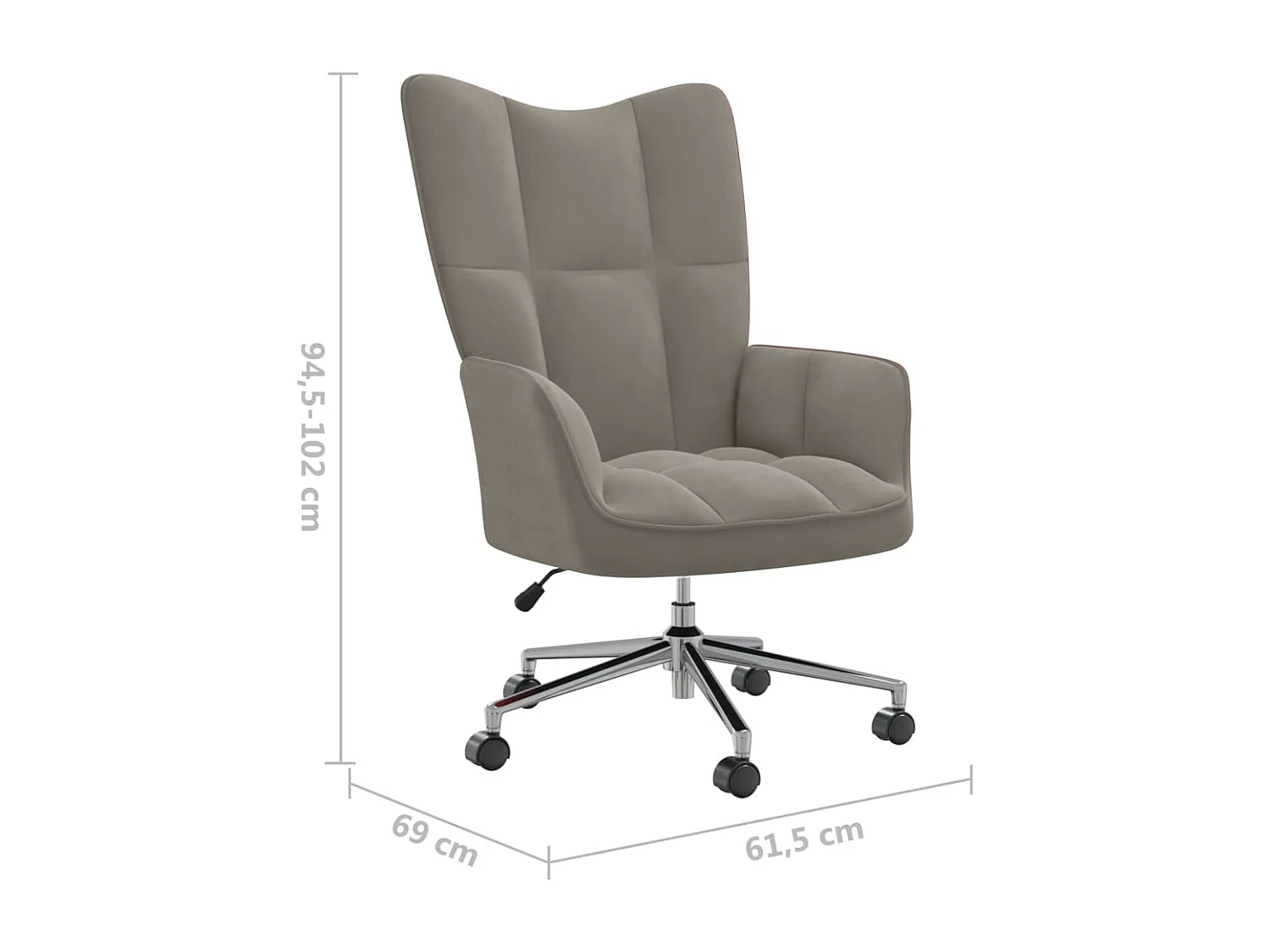 Chaise de relaxation Gris clair Velours 3