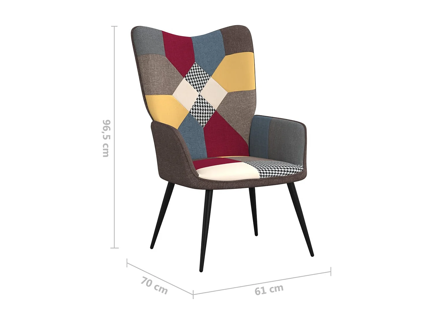 Chaise de relaxation Patchwork Tissu 2