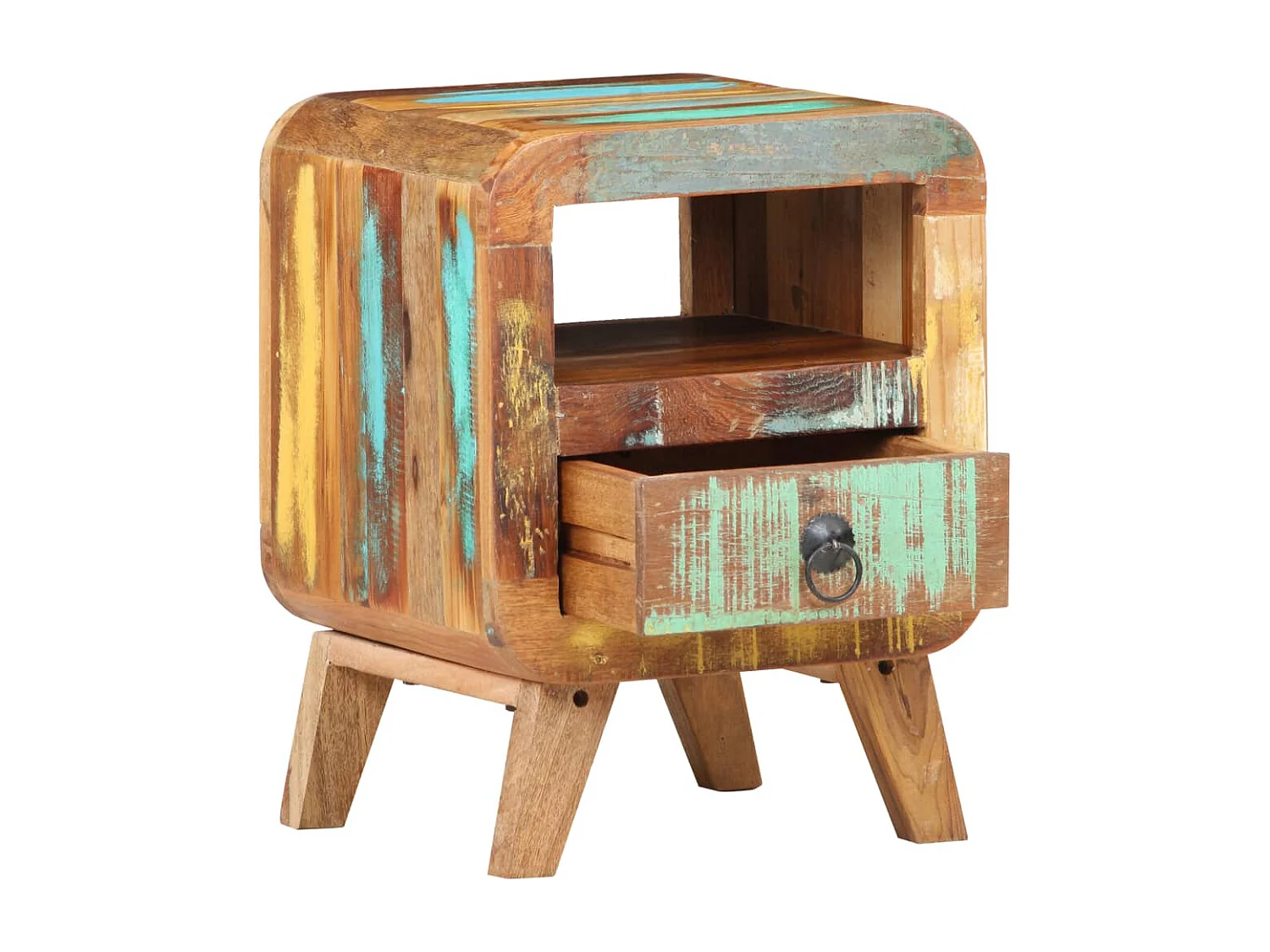 Table de chevet 30x30x41 Bois de récupération massif