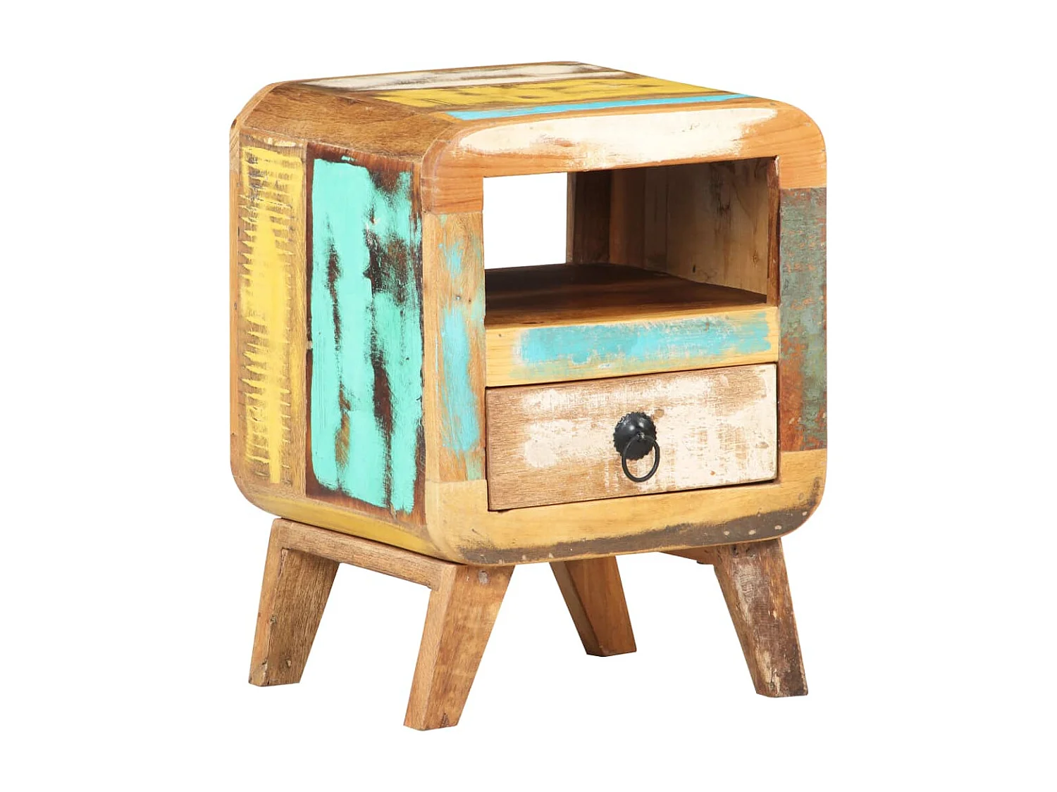 Table de chevet 30x30x41 Bois de récupération massif