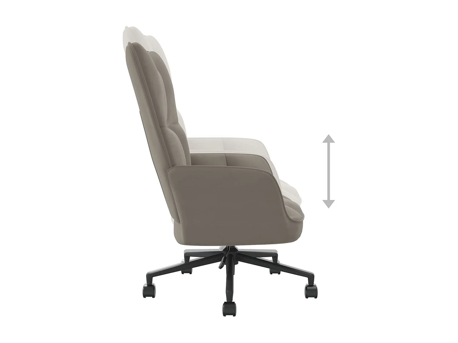 Chaise de relaxation Gris clair Velours 4