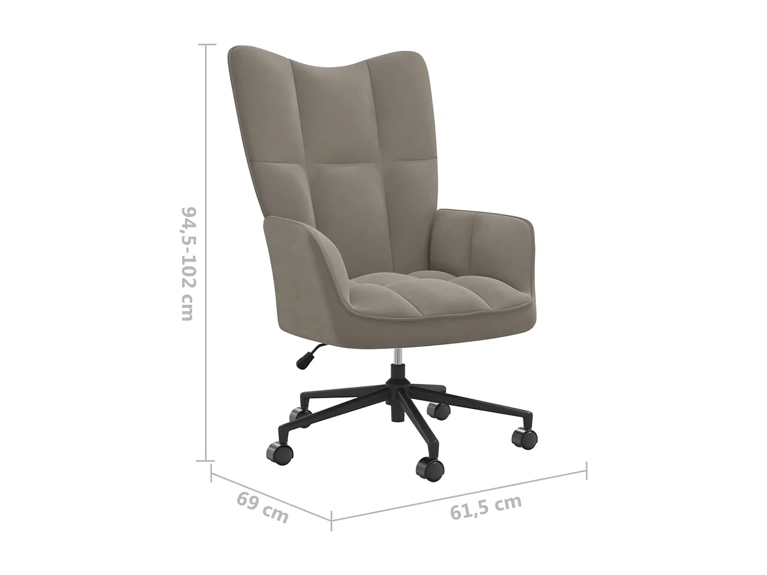 Chaise de relaxation Gris clair Velours 4