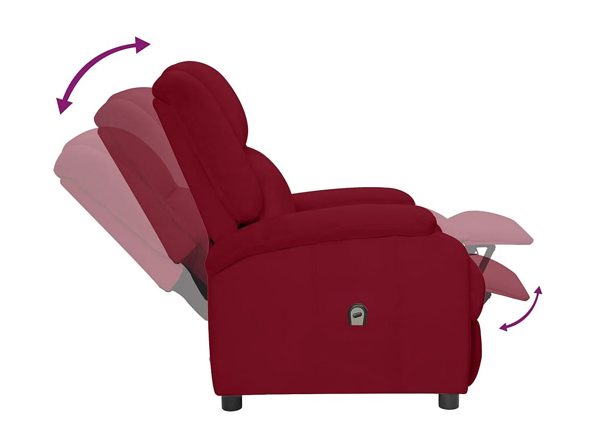 Fauteuil inclinable électrique Bordeaux Velours