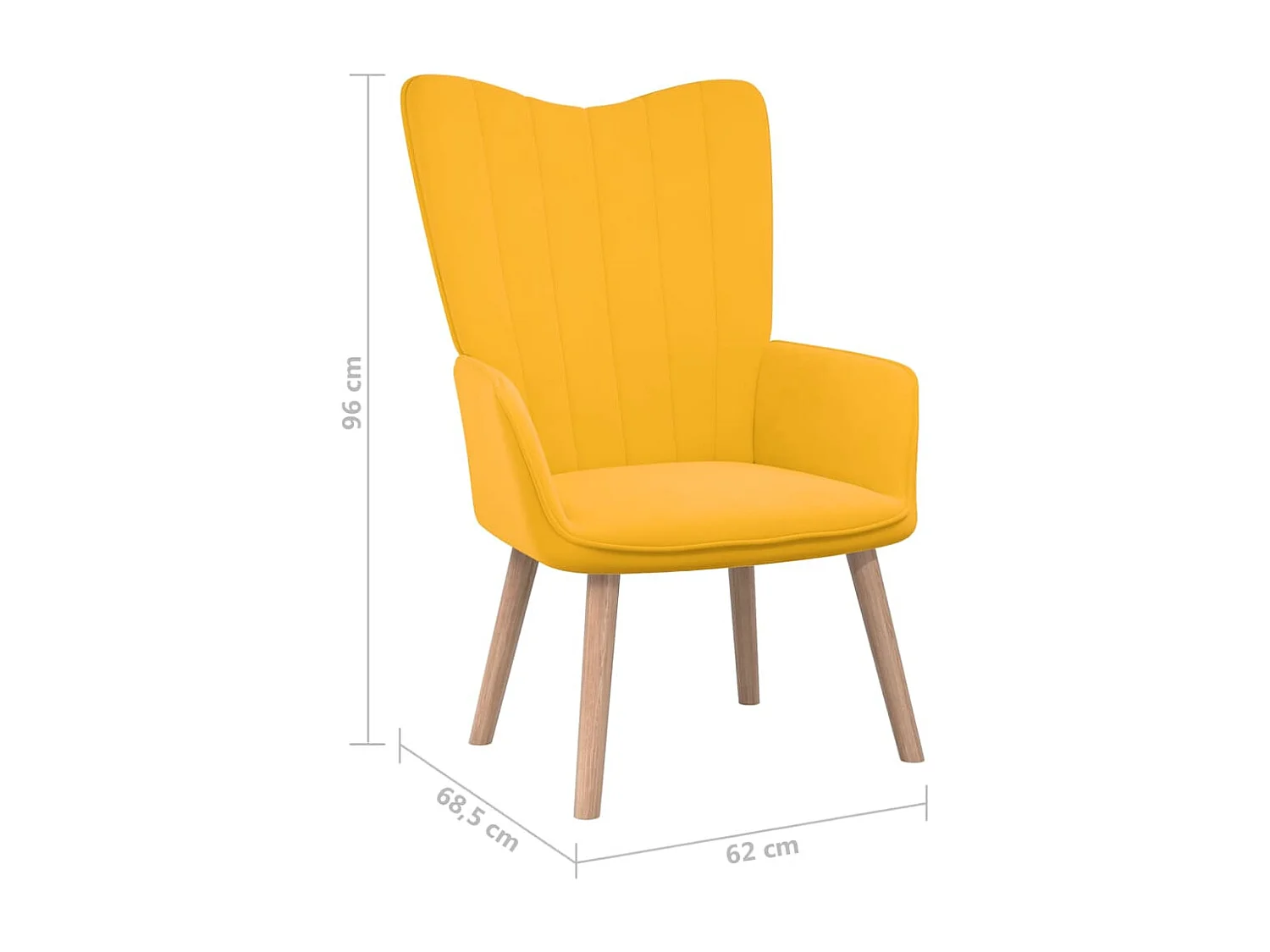 Chaise de relaxation Jaune moutarde Velours 3