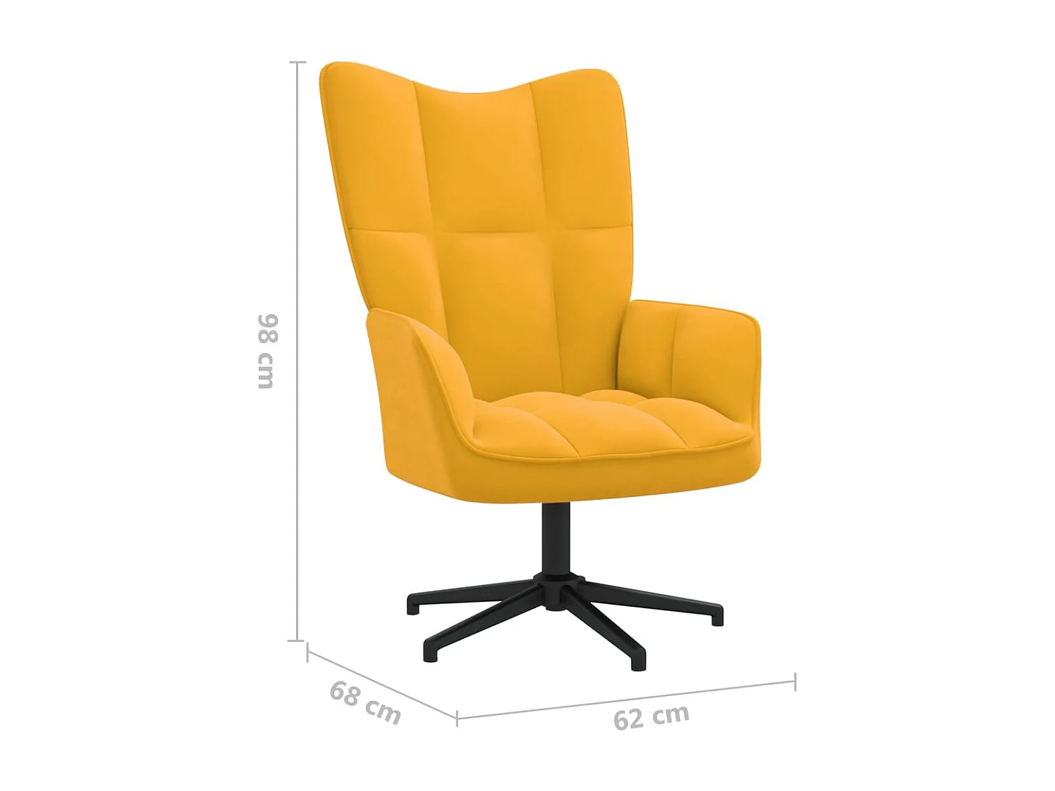 Chaise de relaxation Jaune moutarde Velours 12