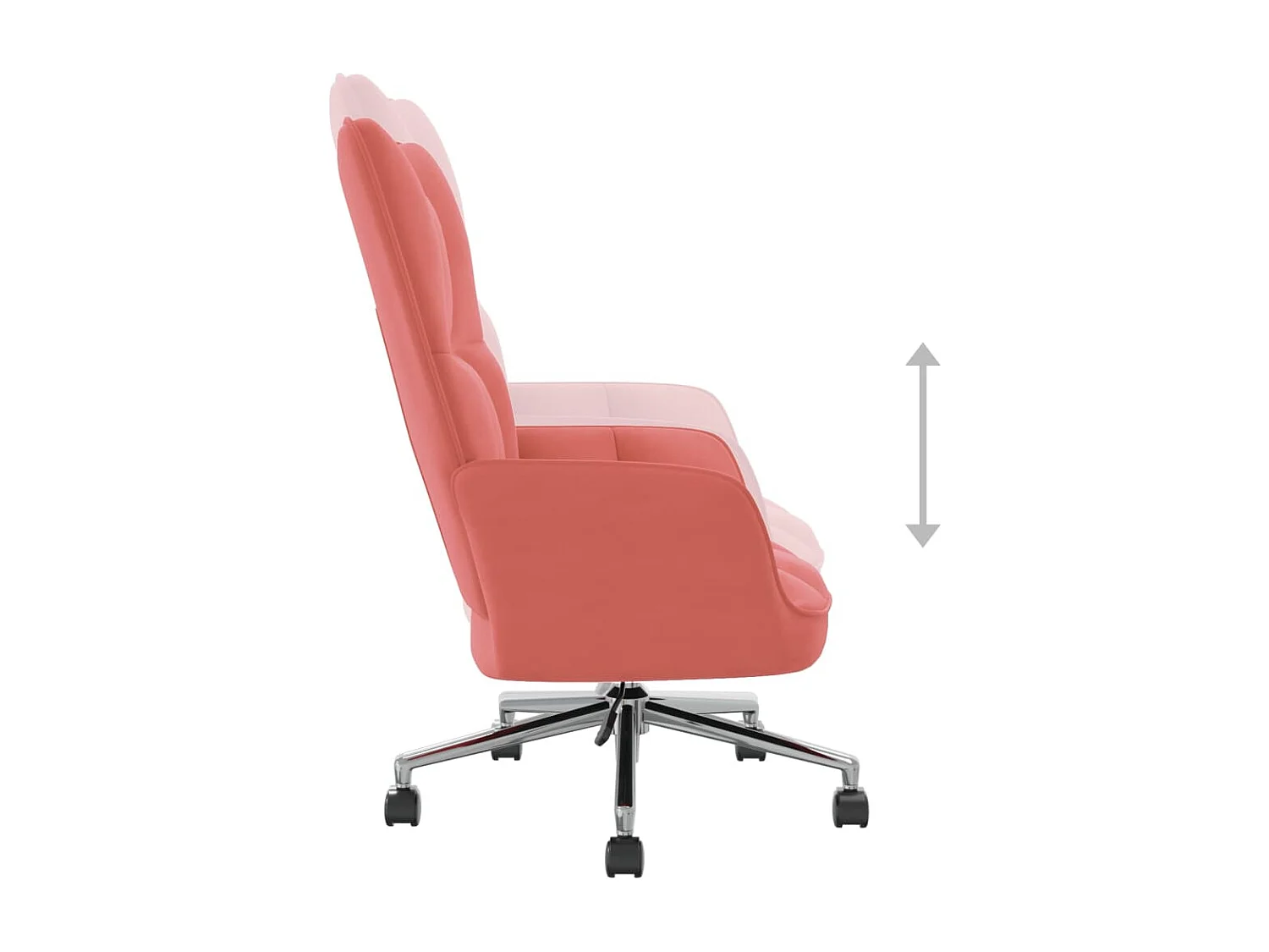 Chaise de relaxation Rose Velours 6