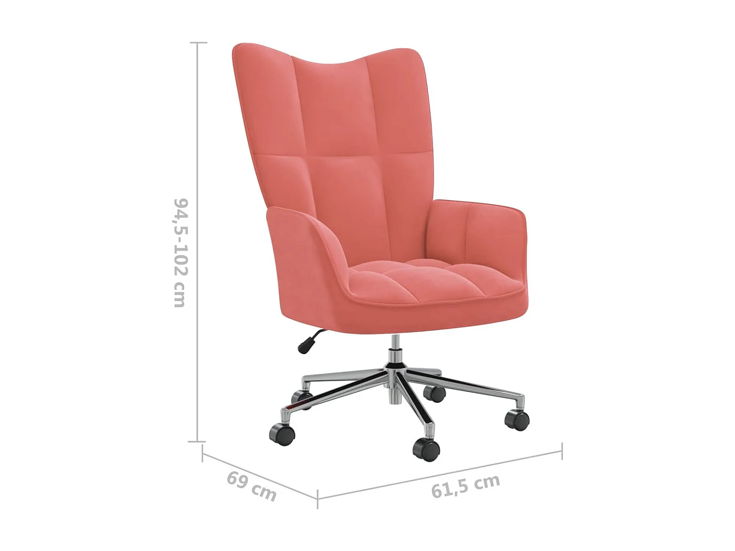 Chaise de relaxation Rose Velours 6