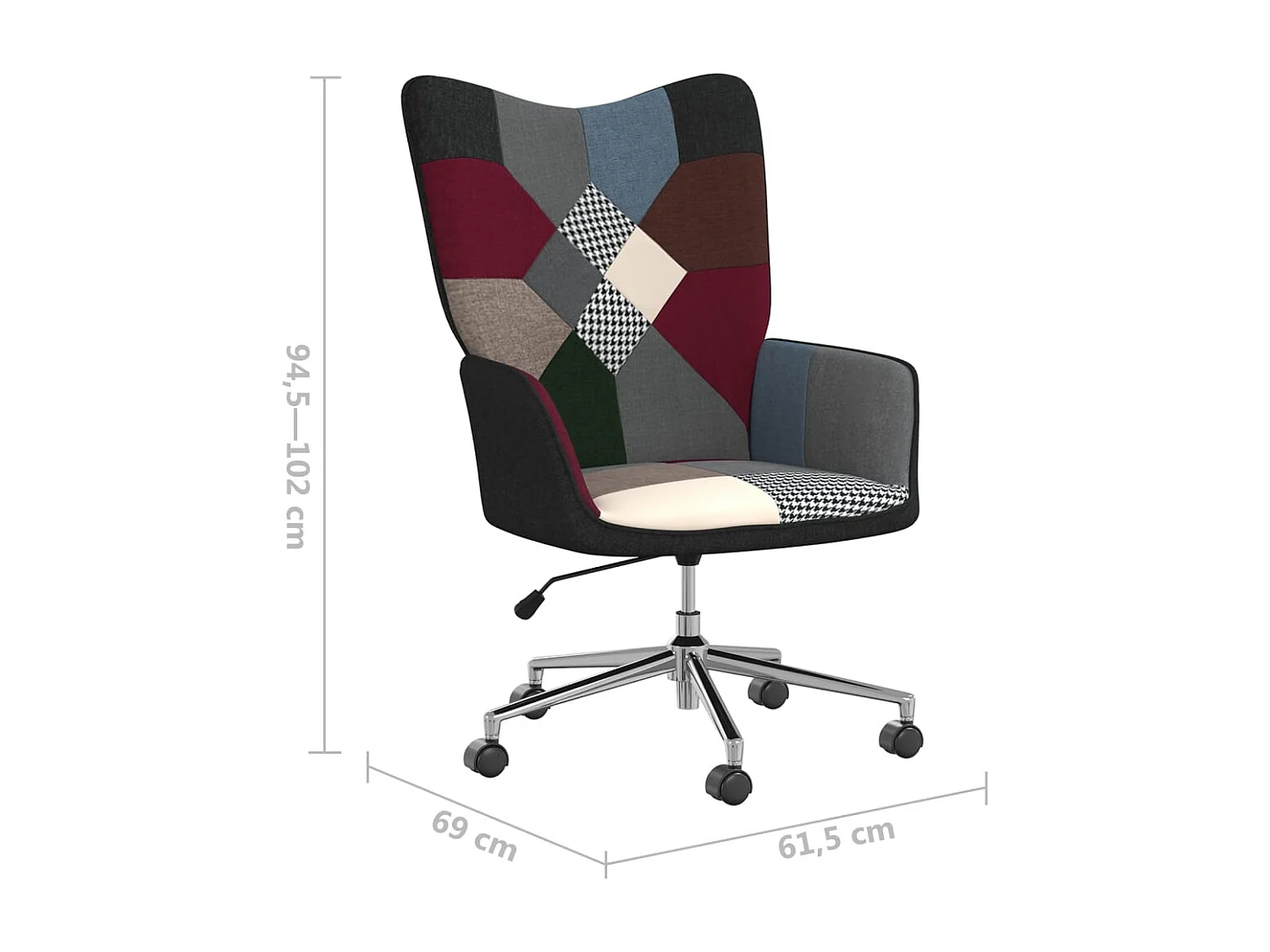 Chaise de relaxation Patchwork Tissu 10