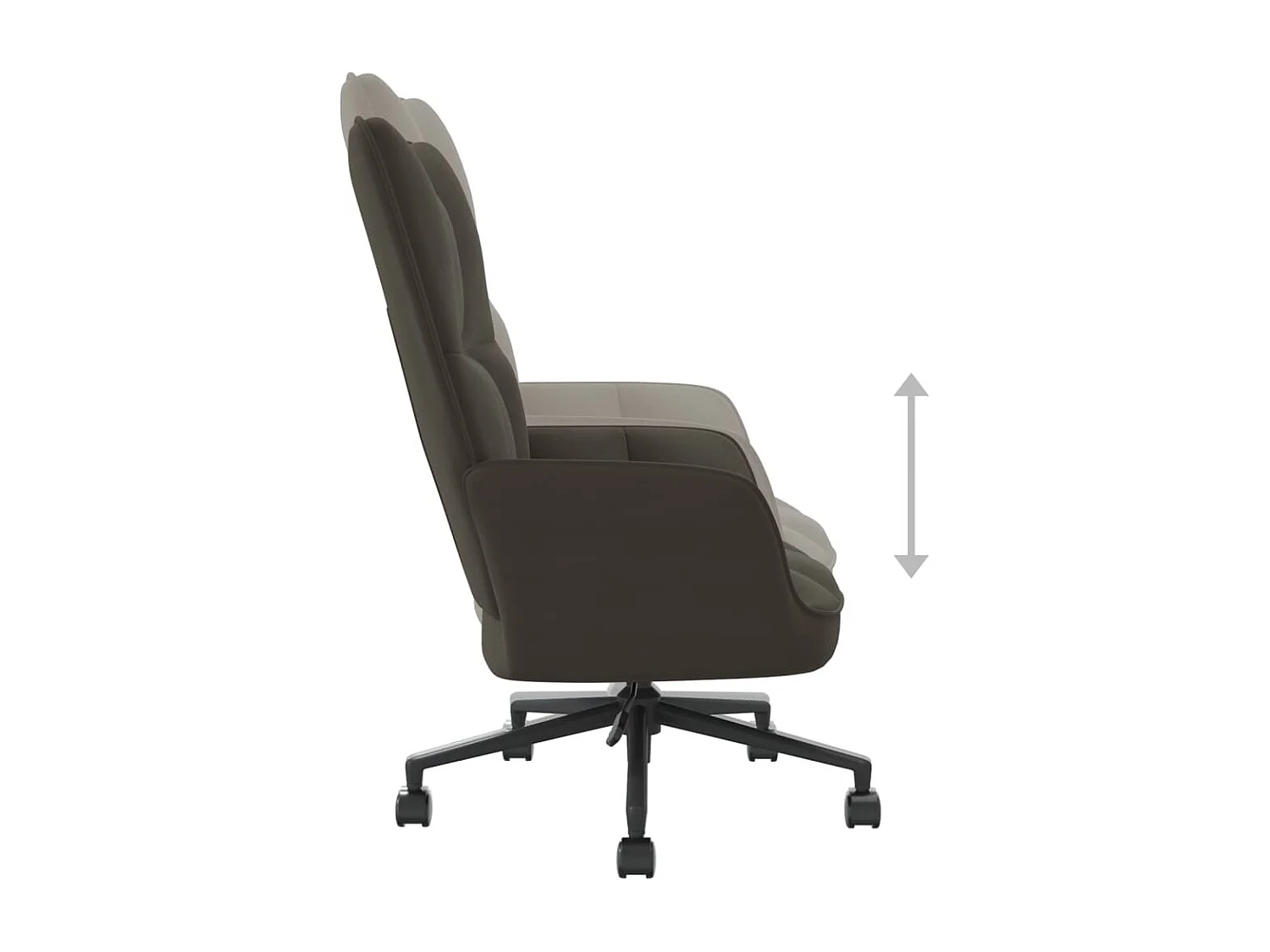 Chaise de relaxation Gris foncé Velours 4