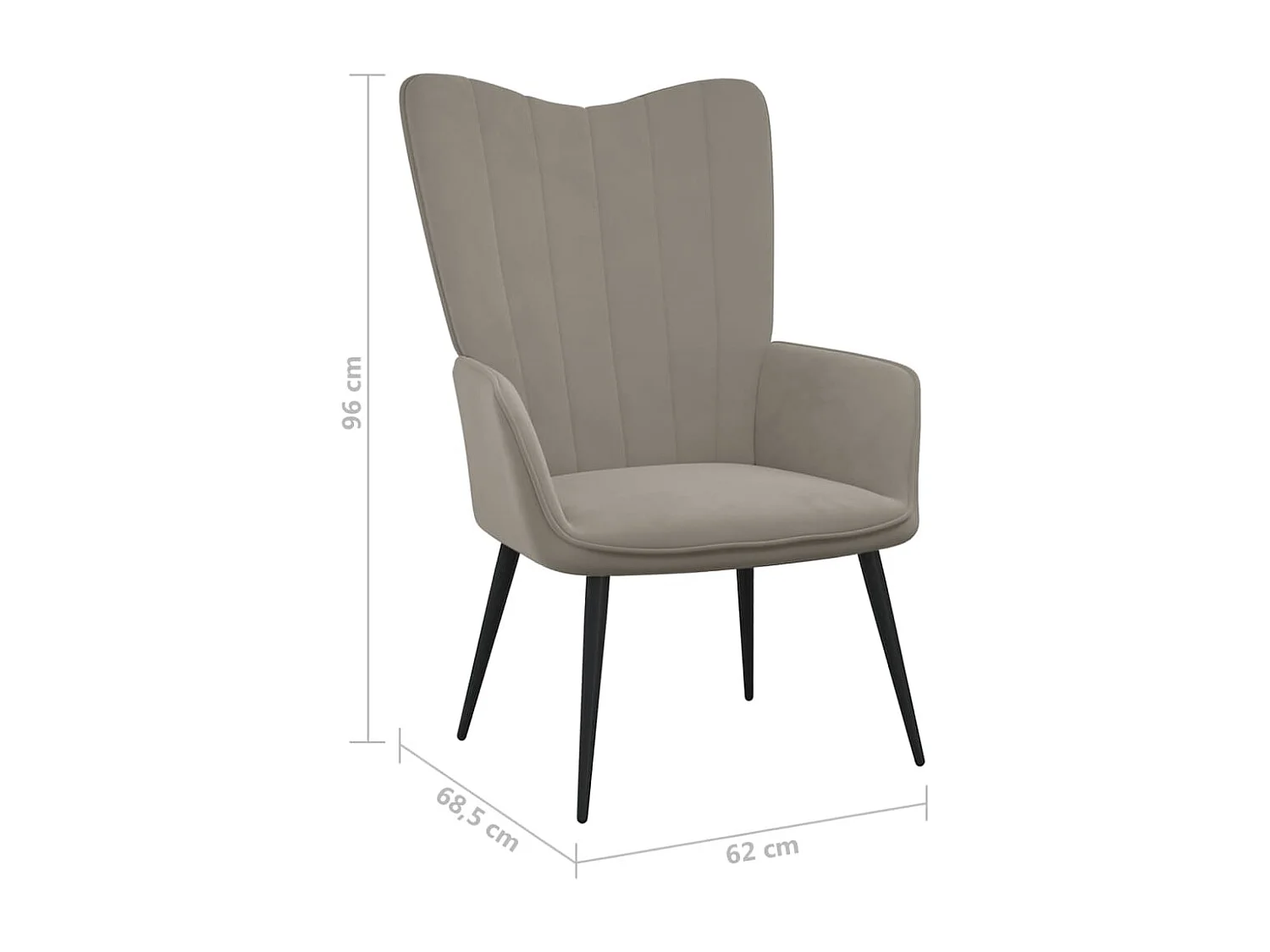 Chaise de relaxation Gris clair Velours 8