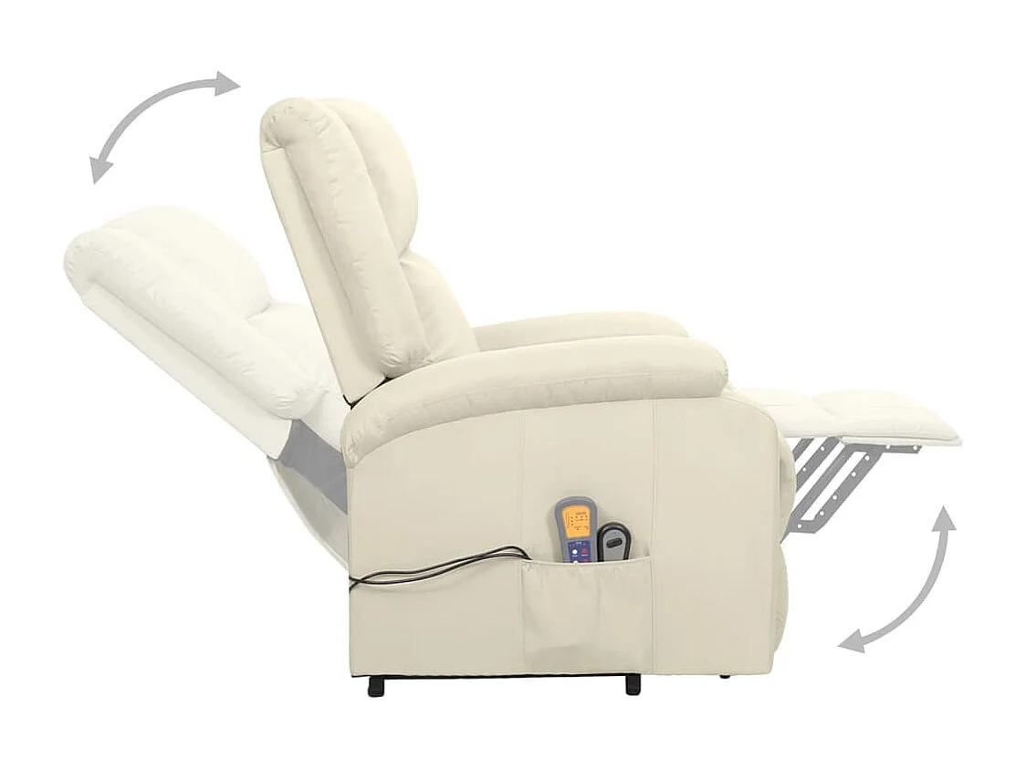 Fauteuil de relaxation relevable électrique en tissu Lonka-Crème