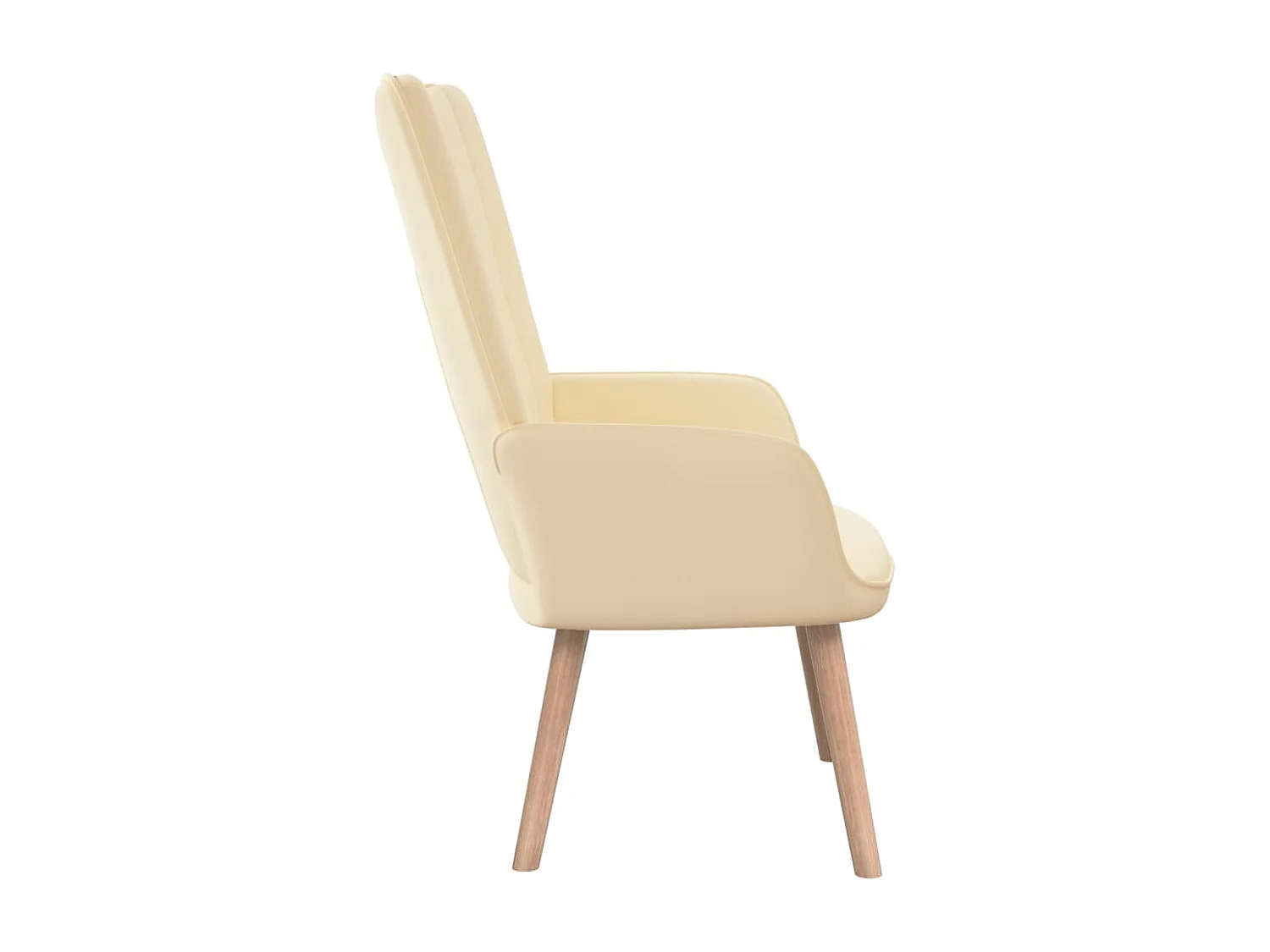 Chaise de relaxation Blanc crème Velours 10