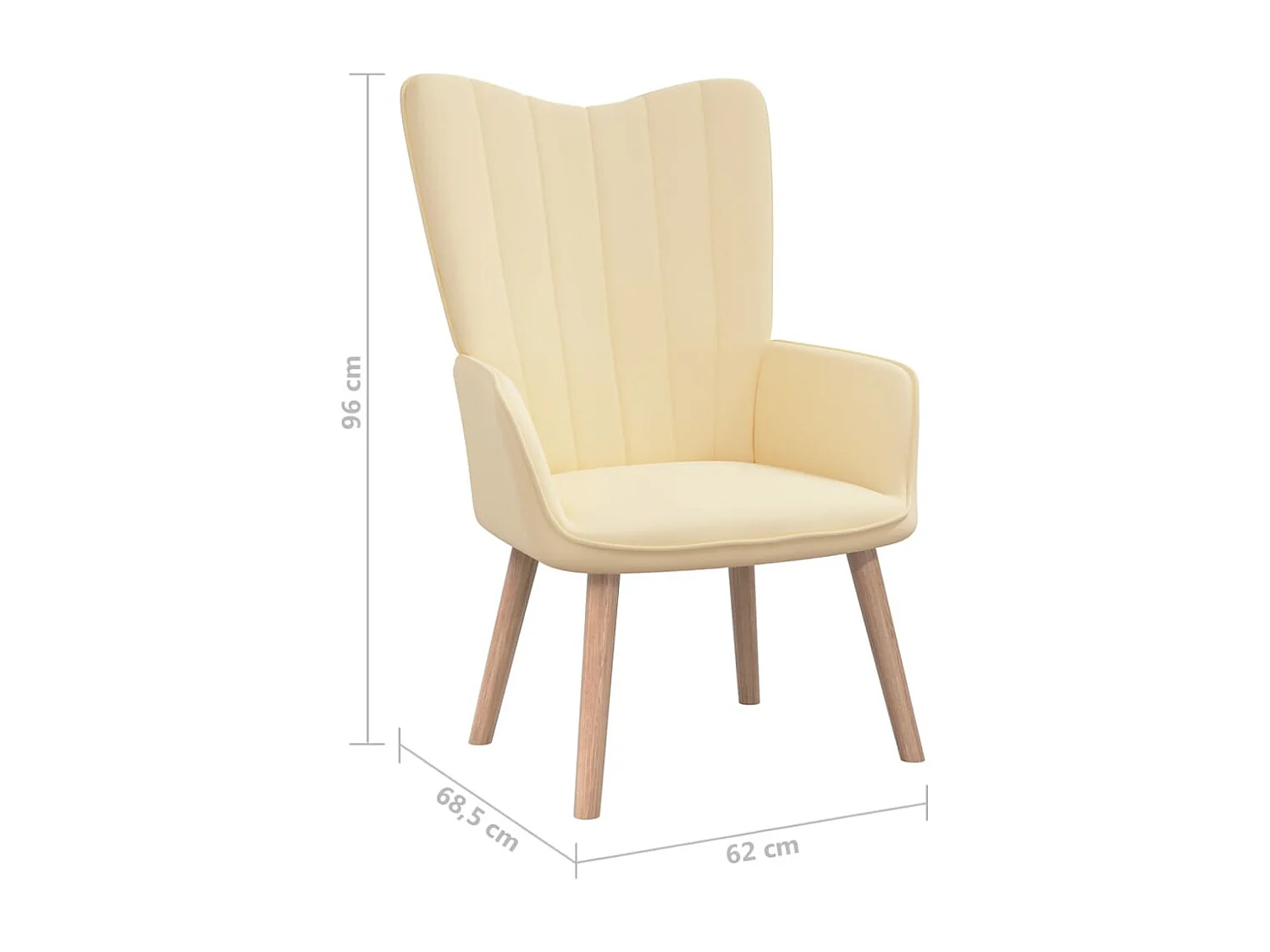 Chaise de relaxation Blanc crème Velours 10