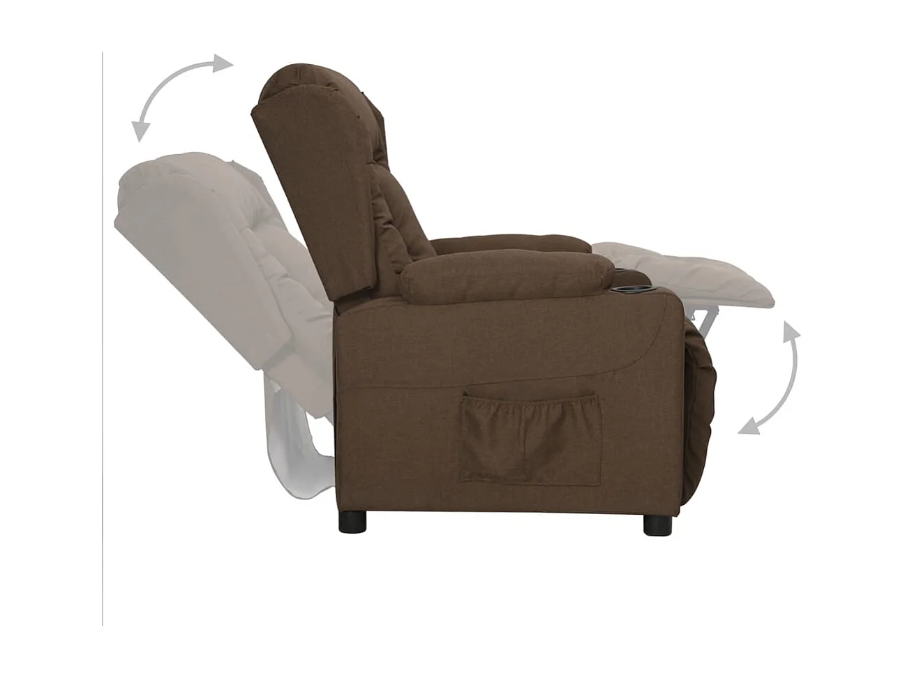 Fauteuil inclinable Marron Tissu 7