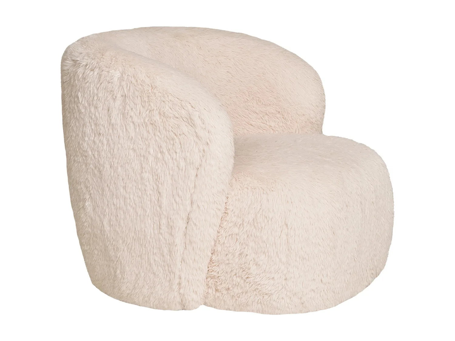 ANDY Zachte crèmekleurige fauteuil met textuurstof – ronde zachtheid en compact ontwerp