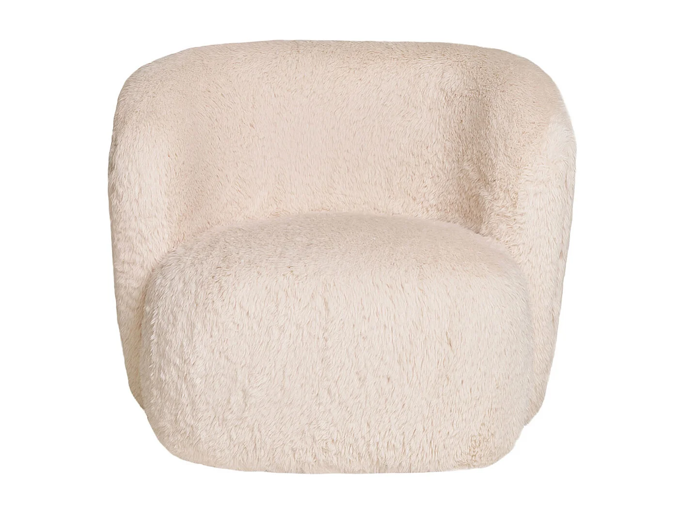 Fauteuil tissu texturé doux crème ANDY – Douceur ronde et design compact