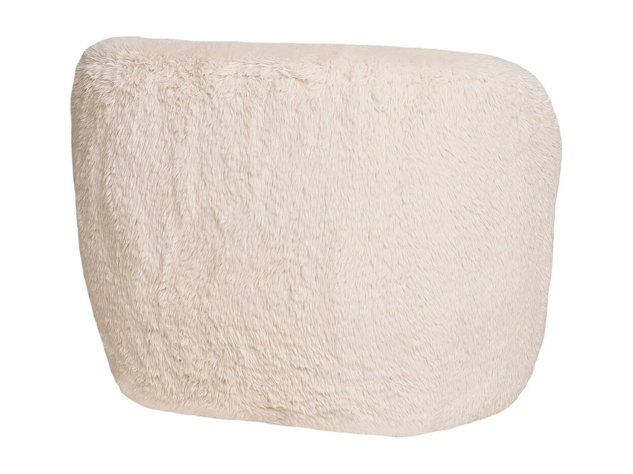 Fauteuil tissu texturé doux crème ANDY – Douceur ronde et design compact