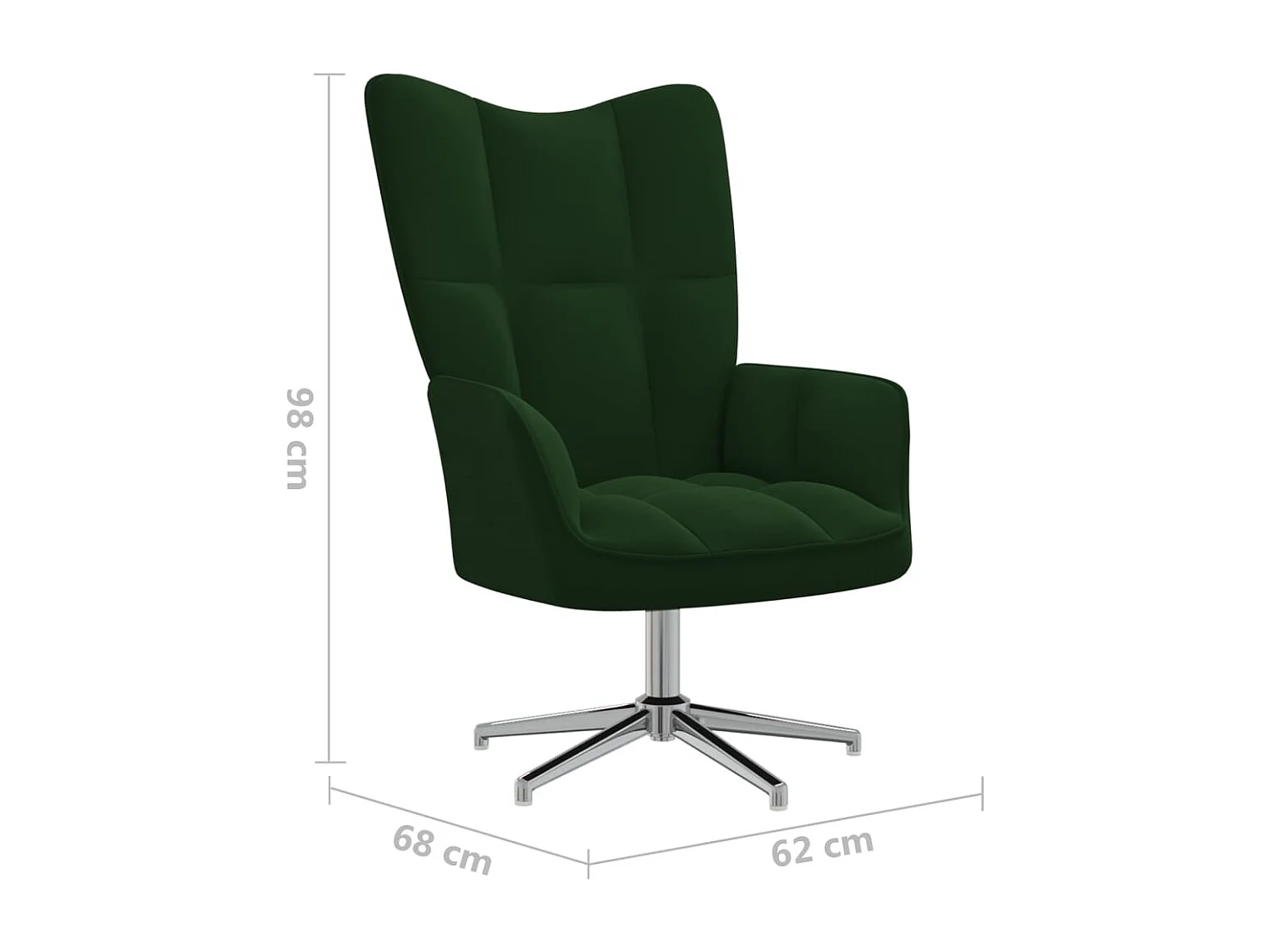 Chaise de relaxation Vert foncé Velours 3