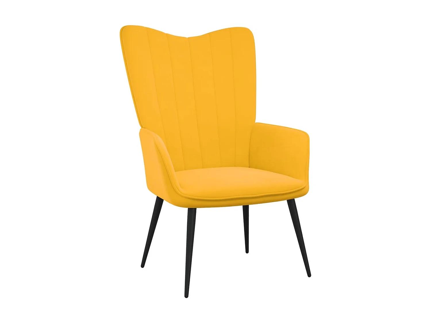 Chaise de relaxation Jaune moutarde Velours 6