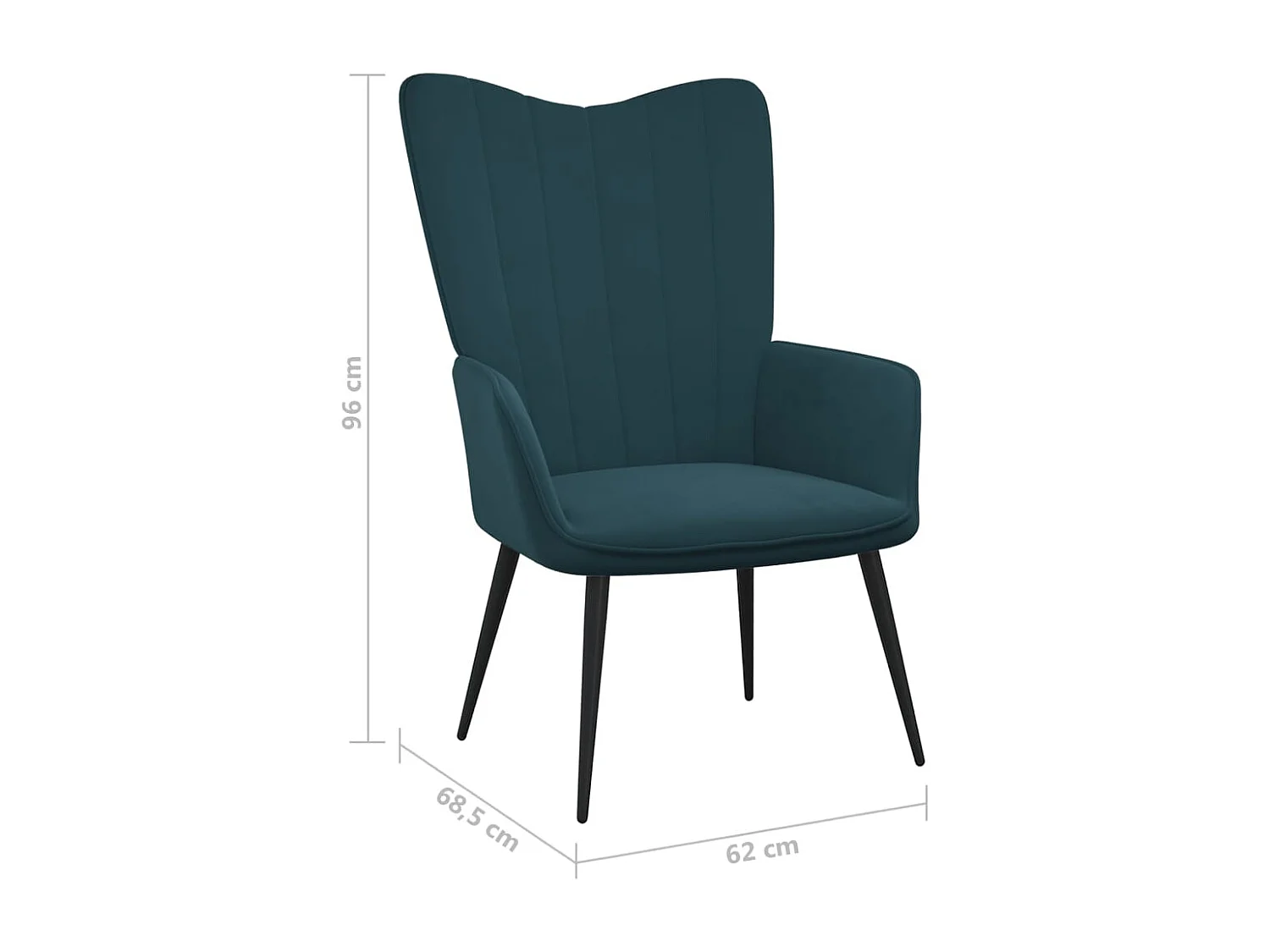 Chaise de relaxation Bleu Velours 9