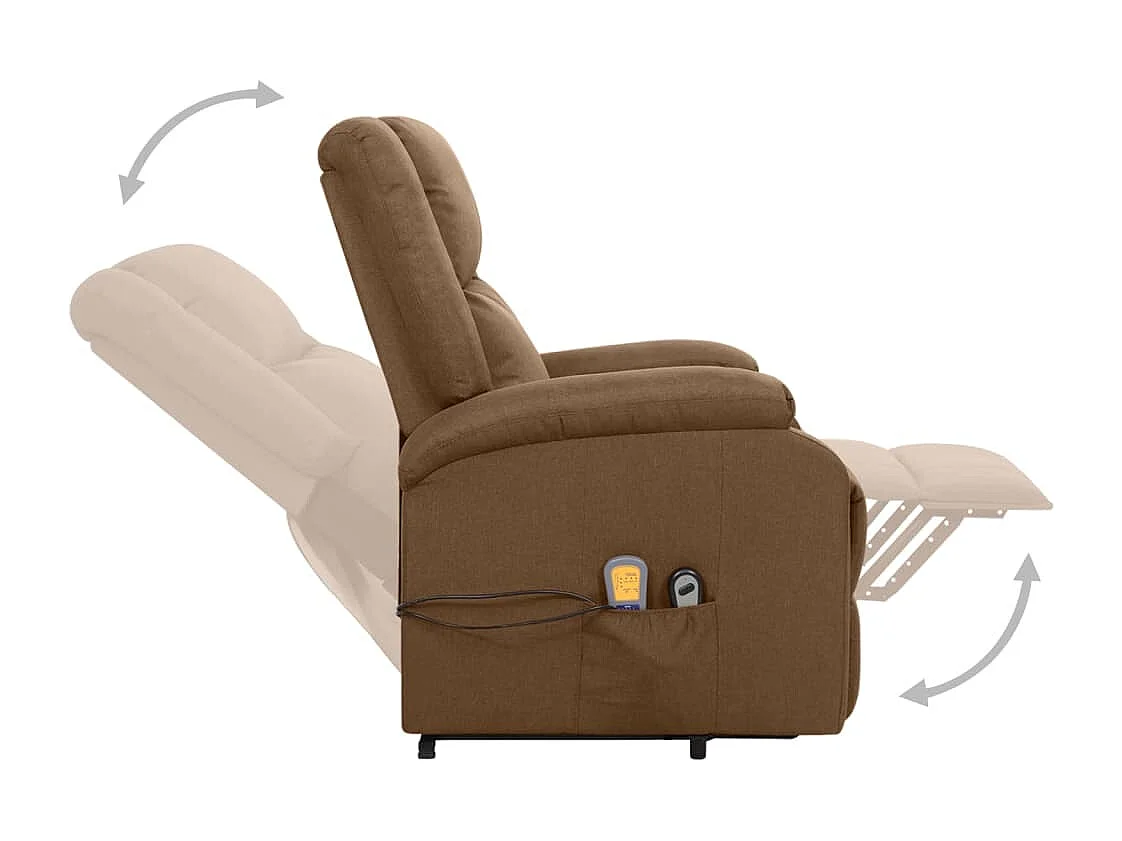Fauteuil de relaxation relevable électrique en tissu Lonka-Marron clair