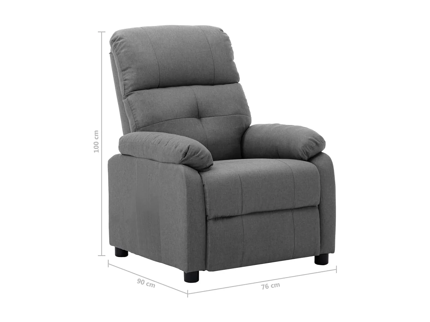Fauteuil inclinable électrique Gris clair Tissu 6