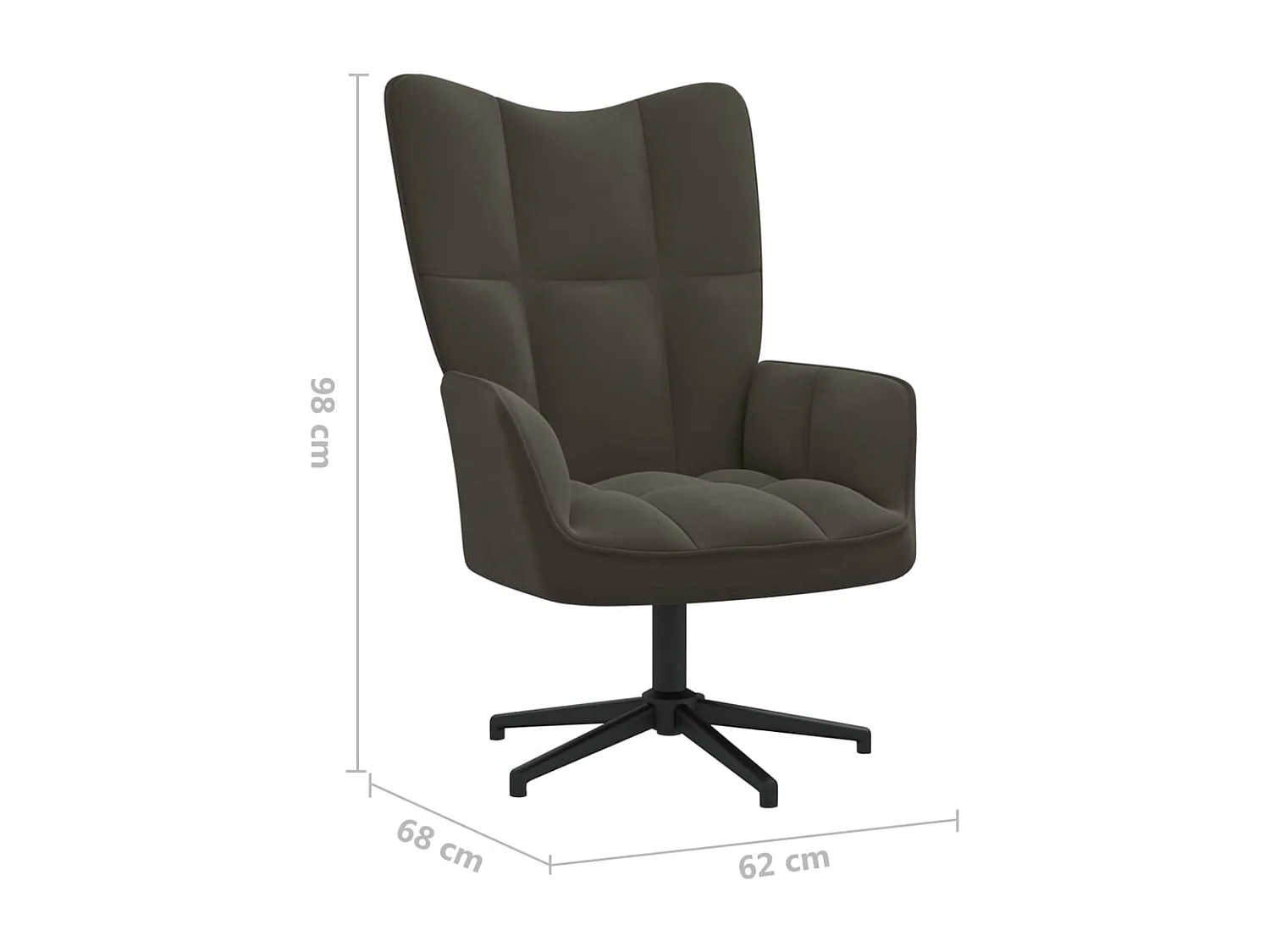 Chaise de relaxation Gris foncé Velours 9