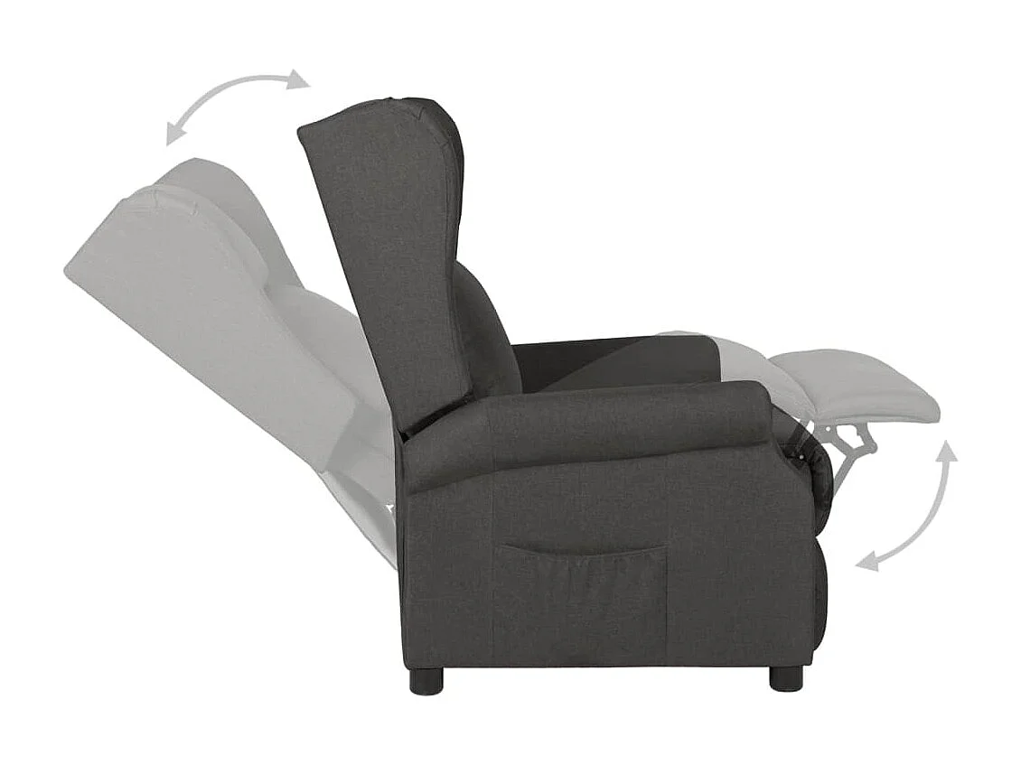 Fauteuil inclinable électrique Gris foncé Tissu