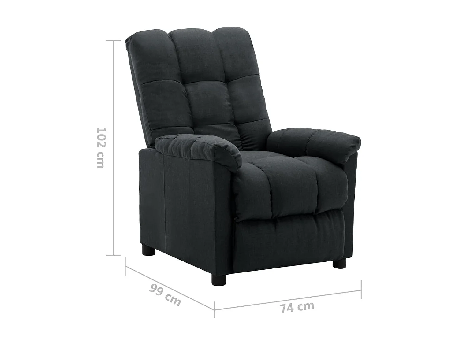 Fauteuil inclinable Gris foncé Tissu Pako