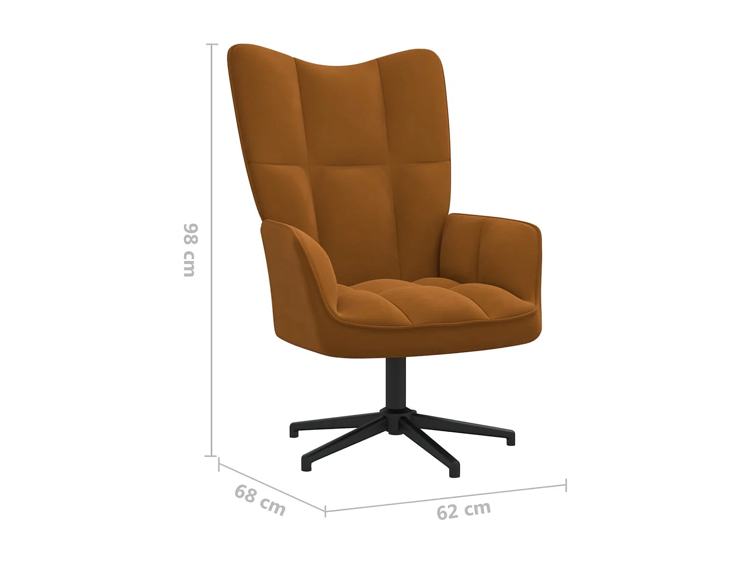 Chaise de relaxation Marron Velours 14