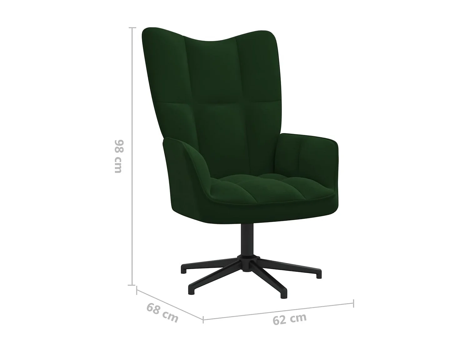 Chaise de relaxation Vert foncé Velours 8