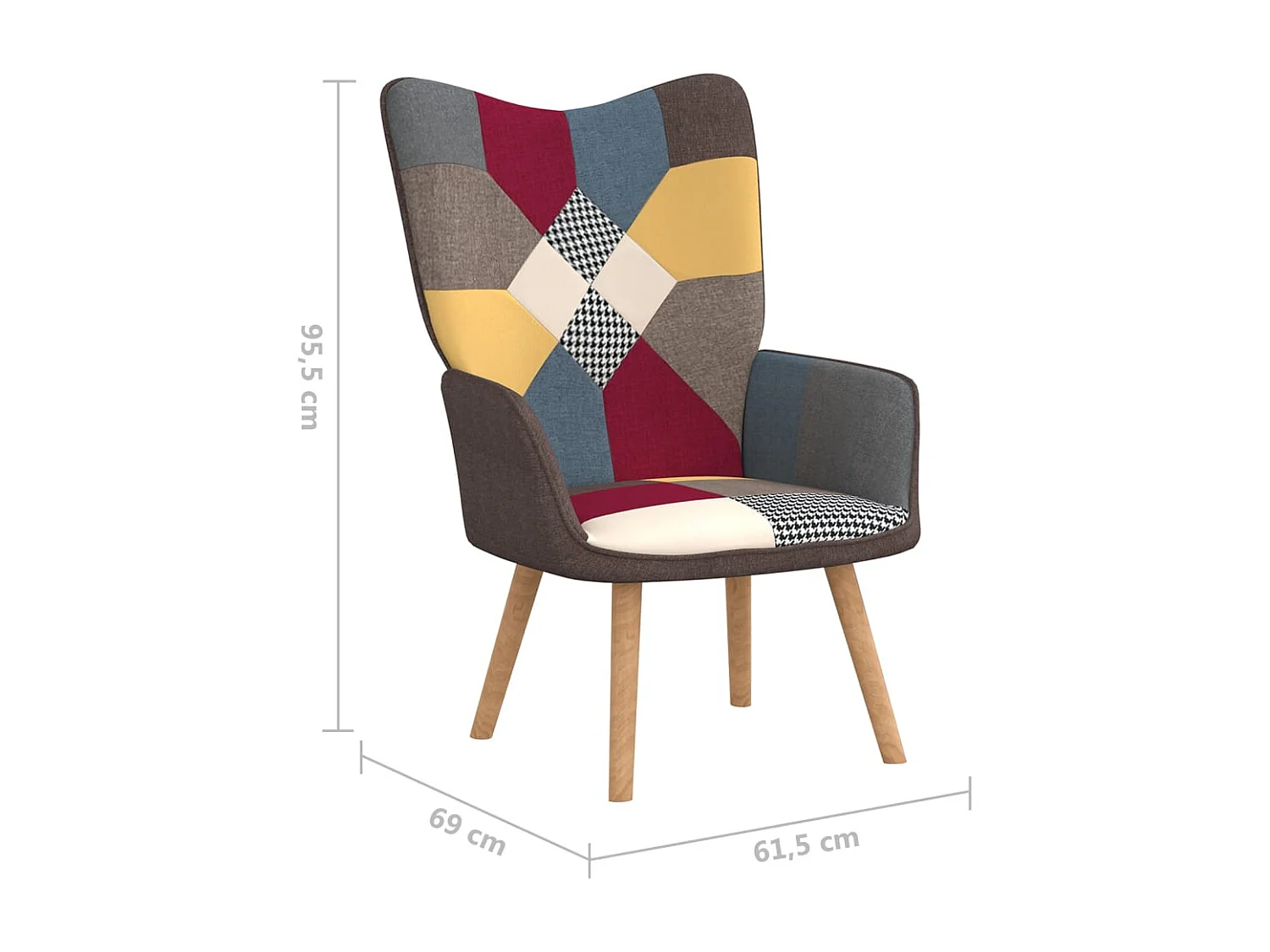 Chaise de relaxation Patchwork Tissu 3