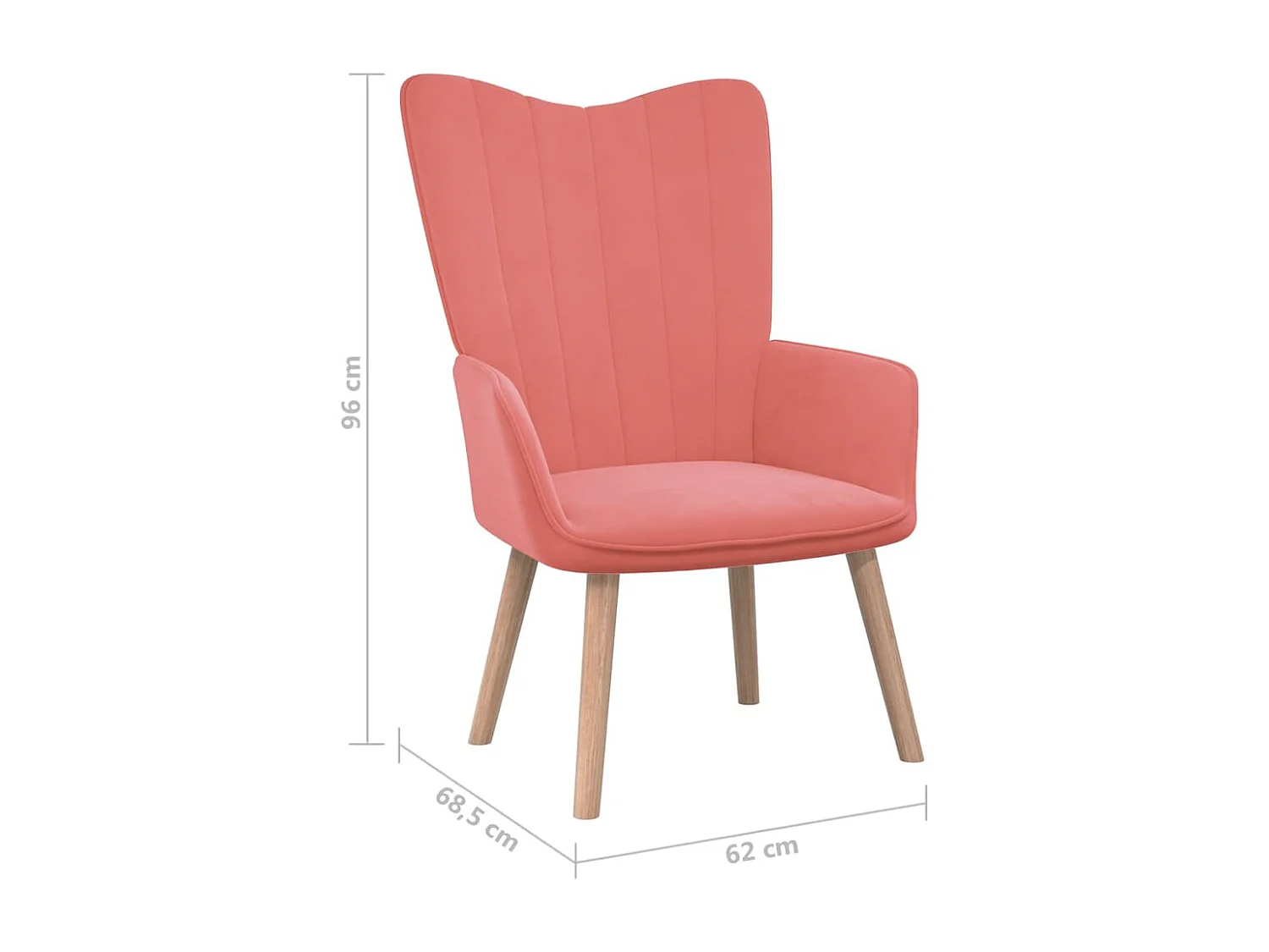 Chaise de relaxation Rose Velours 10