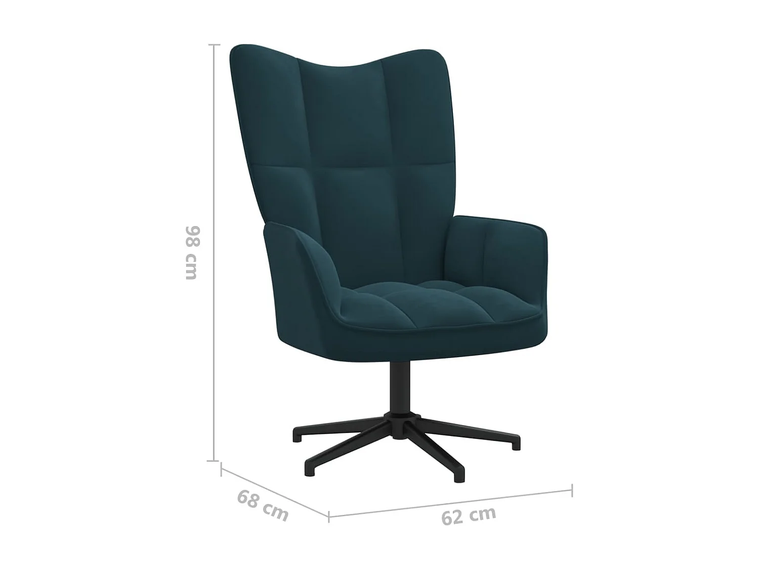 Chaise de relaxation Bleu Velours 12