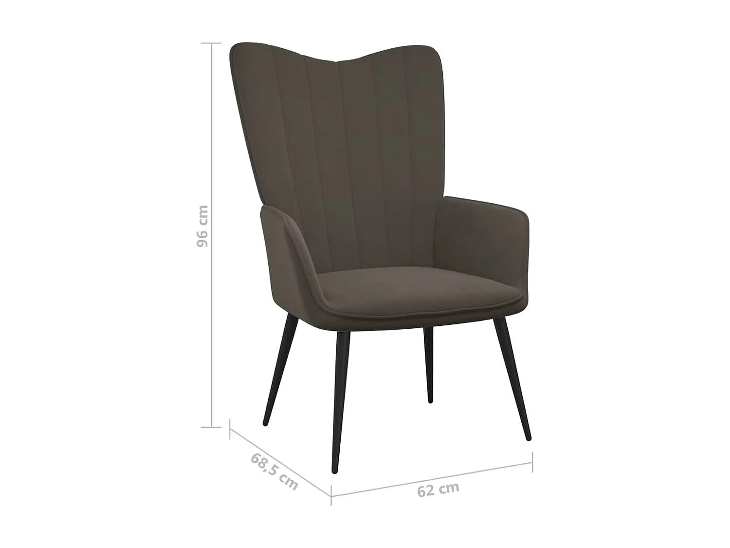 Chaise de relaxation Gris foncé Velours 11