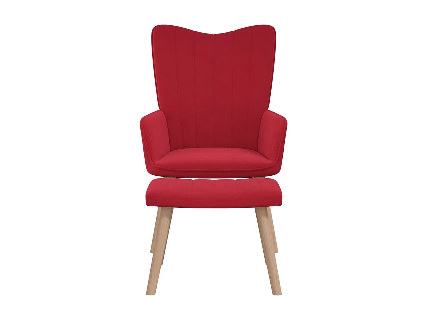 Chaise de relaxation avec repose-pied Rouge bordeaux Velours 5