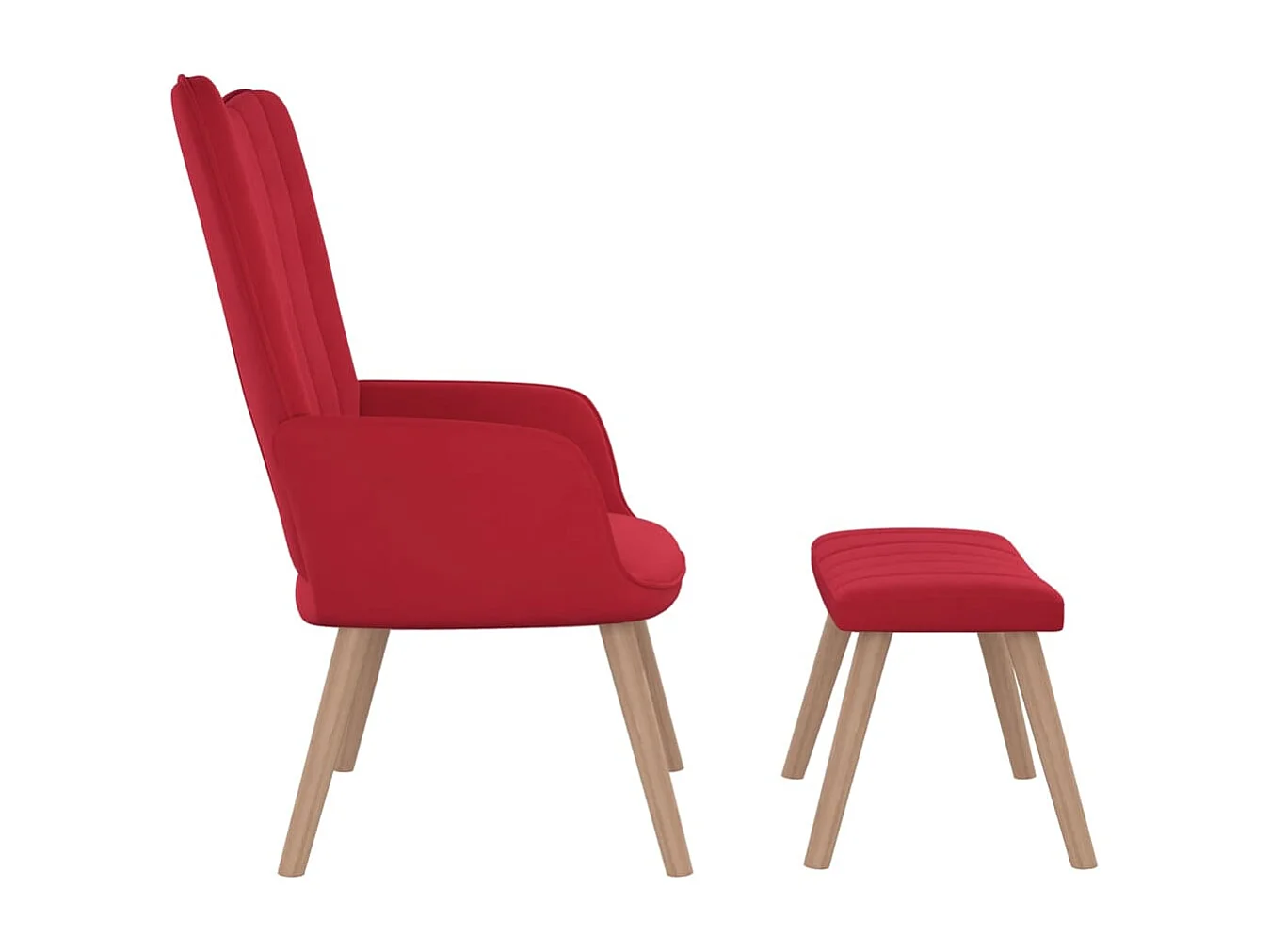Chaise de relaxation avec repose-pied Rouge bordeaux Velours 5
