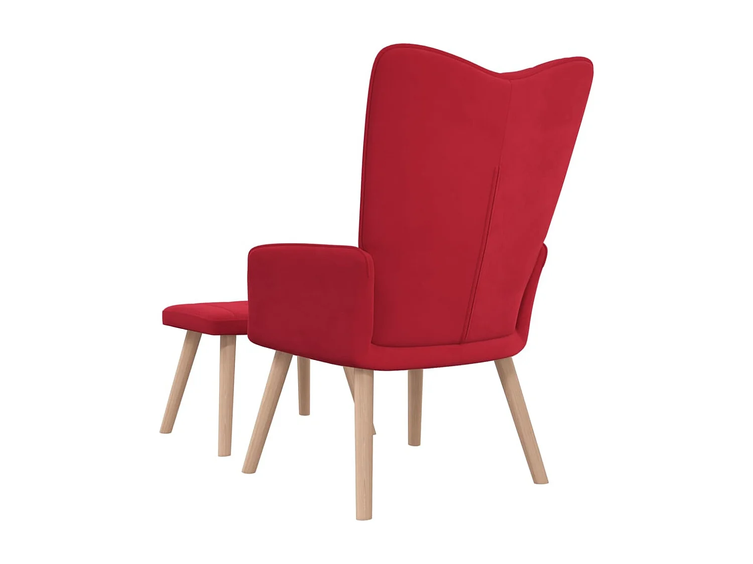 Chaise de relaxation avec repose-pied Rouge bordeaux Velours 5