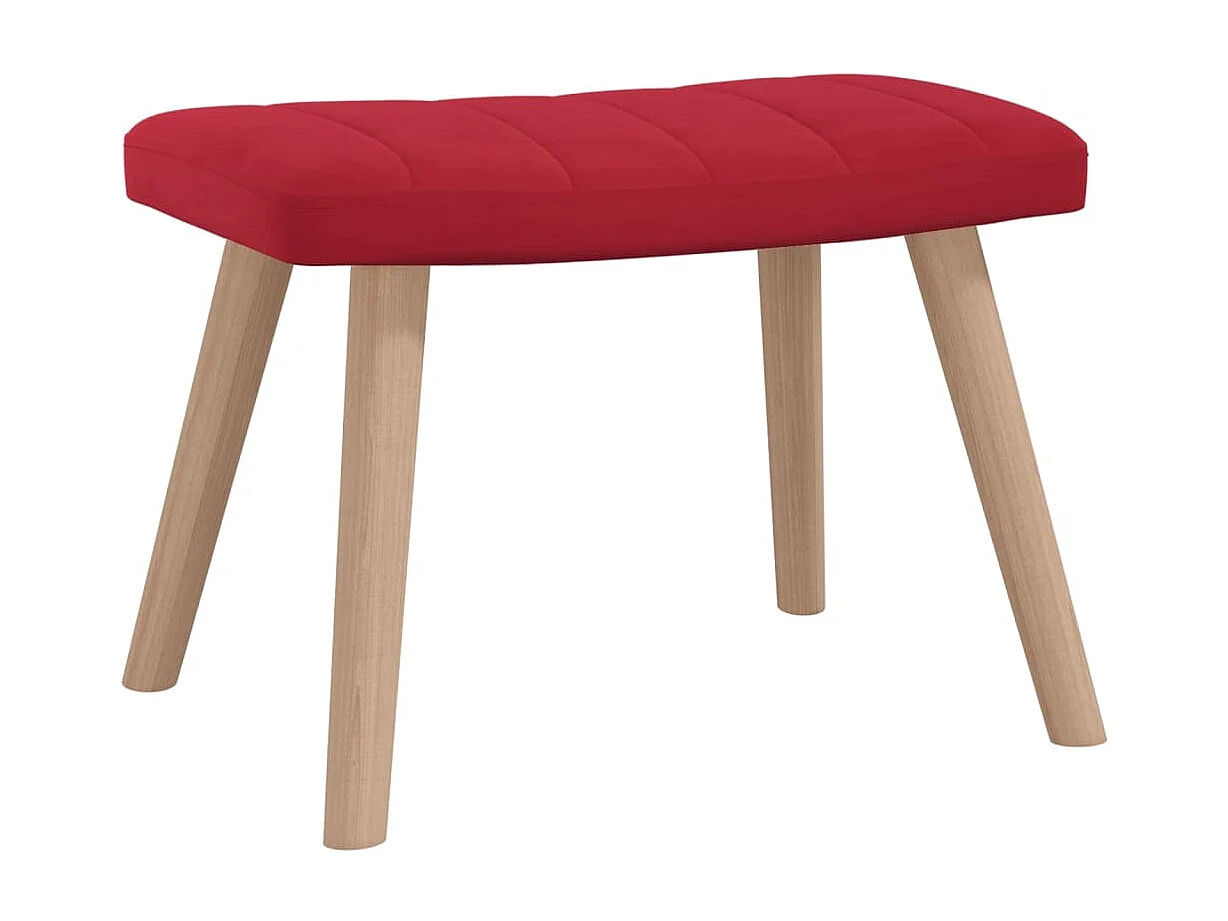 Chaise de relaxation avec repose-pied Rouge bordeaux Velours 5
