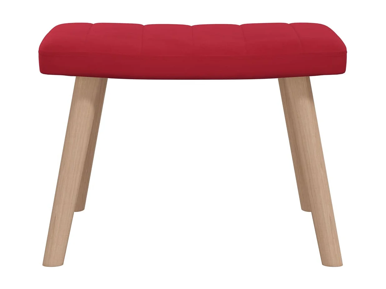 Chaise de relaxation avec repose-pied Rouge bordeaux Velours 5