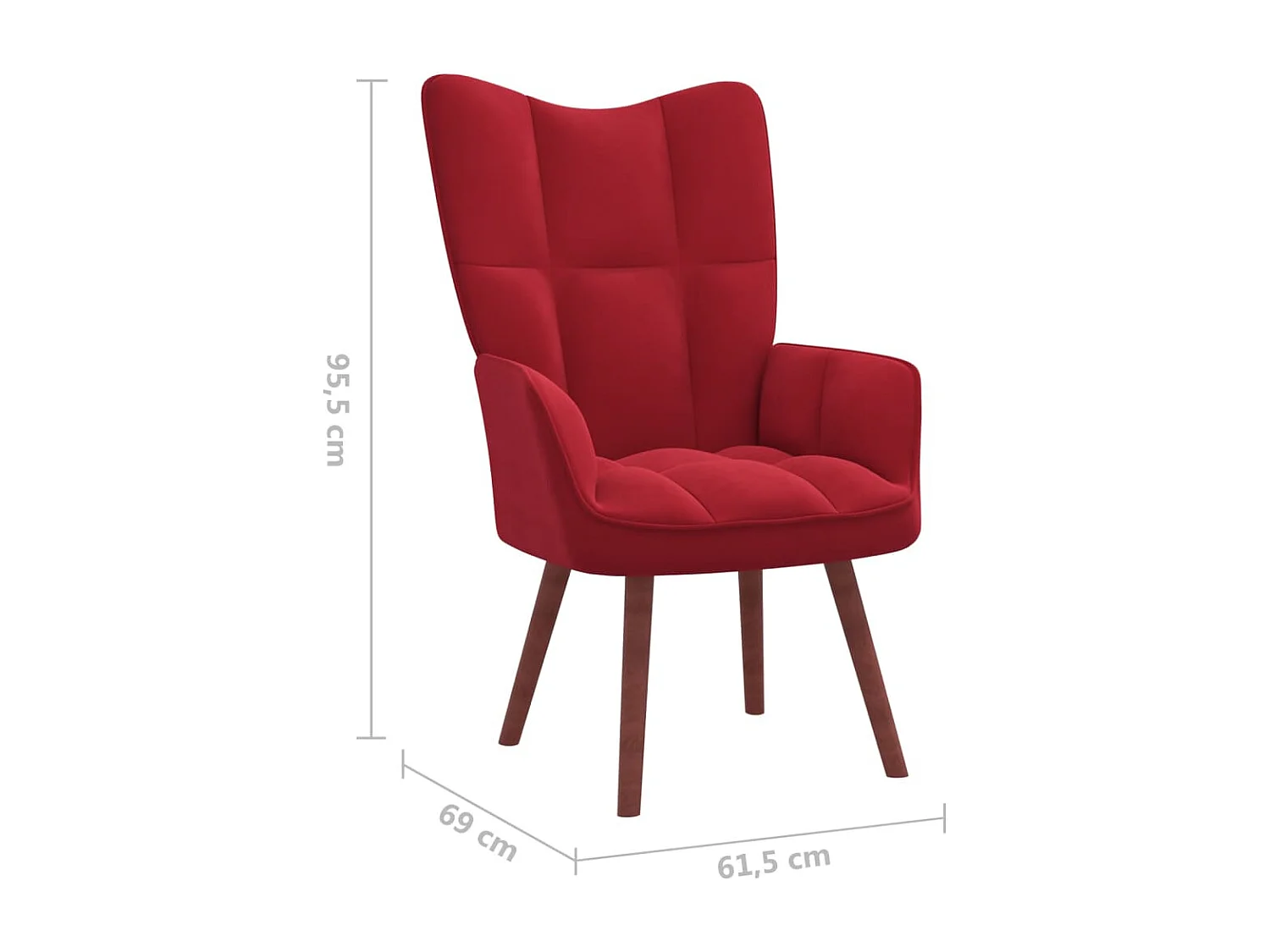 Chaise de relaxation Rouge bordeaux Velours 12